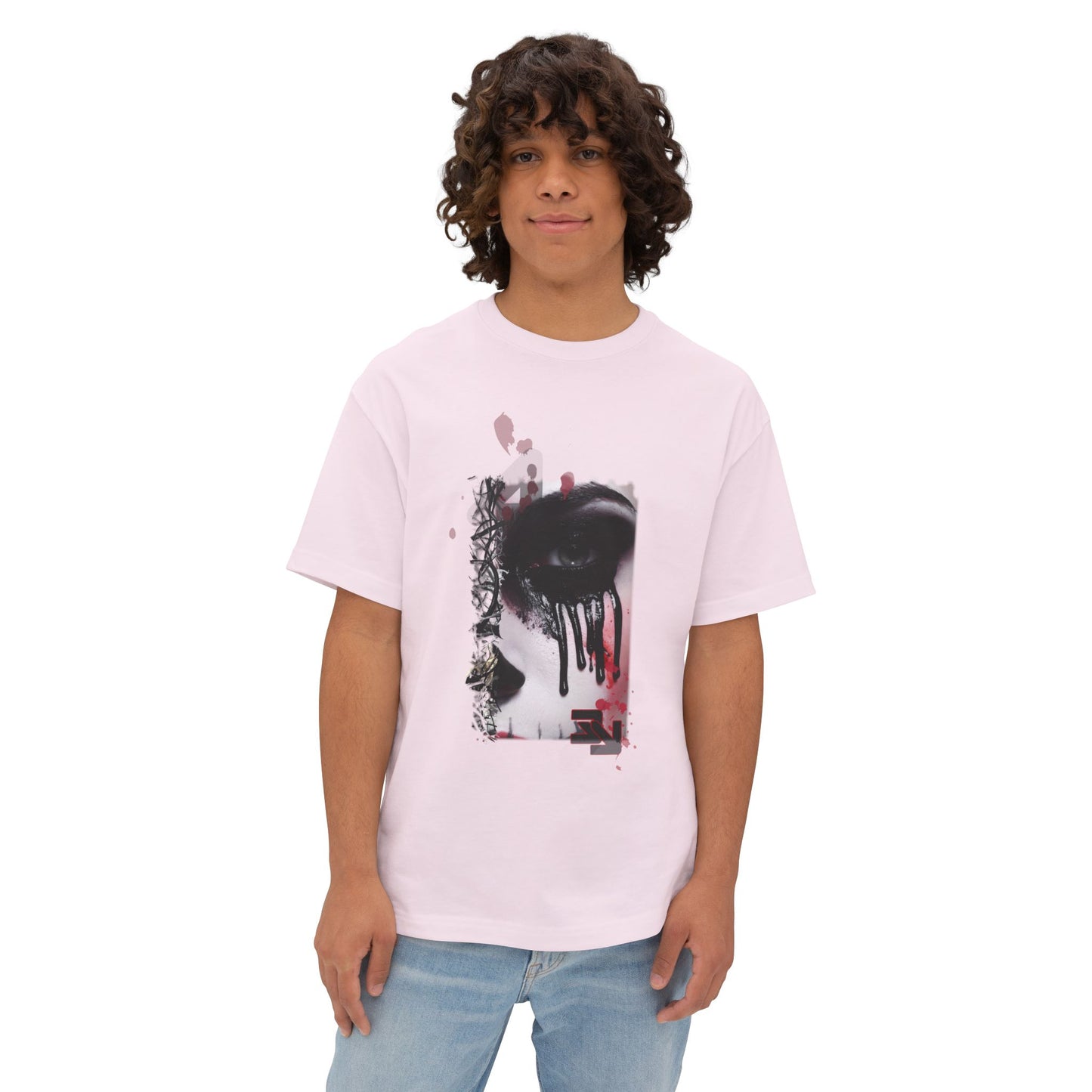 Chic Oversized Graphic Tee - Edgy Art Shirt, Casual Everyday Wear, Fashion Statement, Gift for Art Lovers, Unisex Street Style