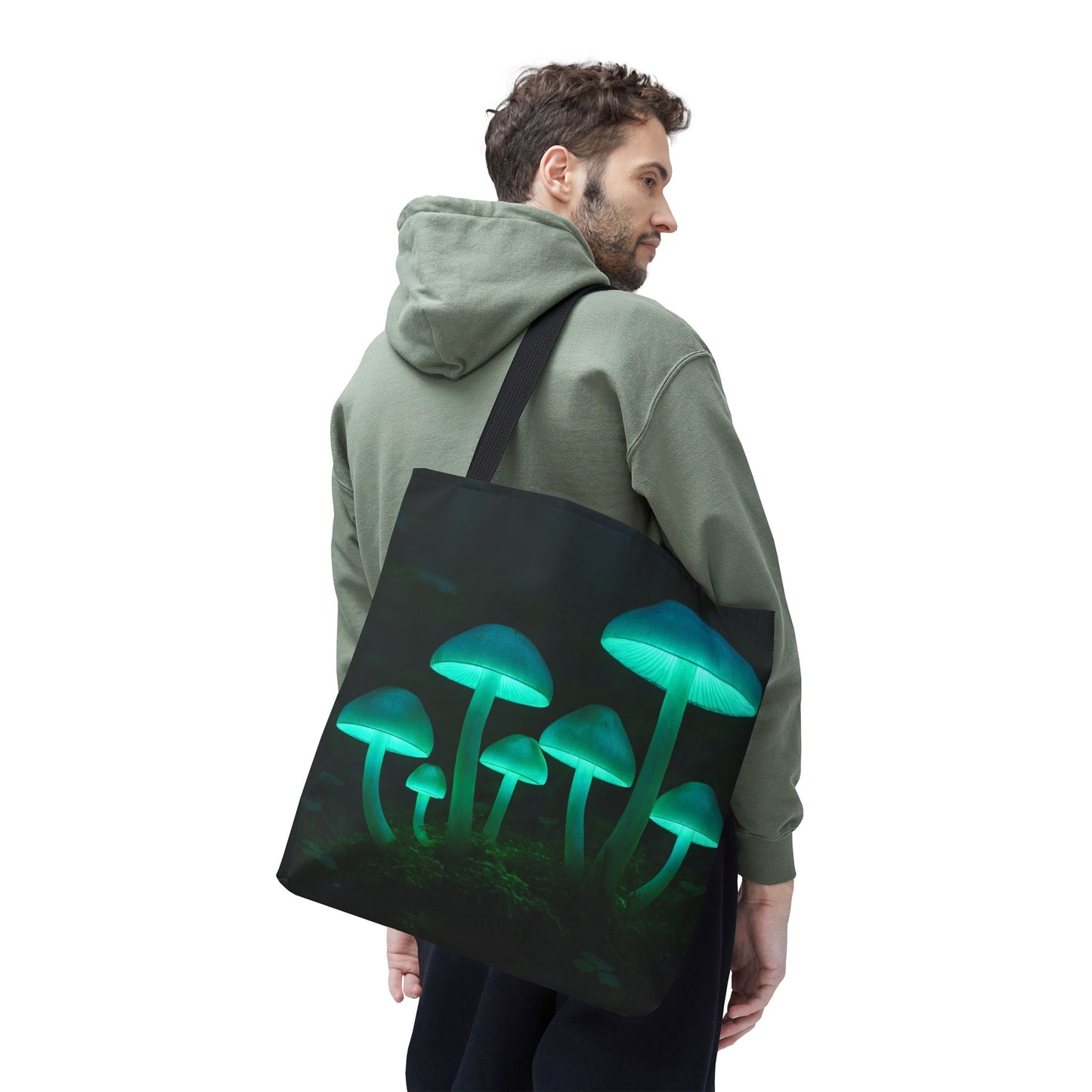 Glowing Mushroom Tote Bag, Eco-Friendly Shopping Tote, Nature Lover Gift, Boho Style Bag, Festival Accessory, Unique Creations