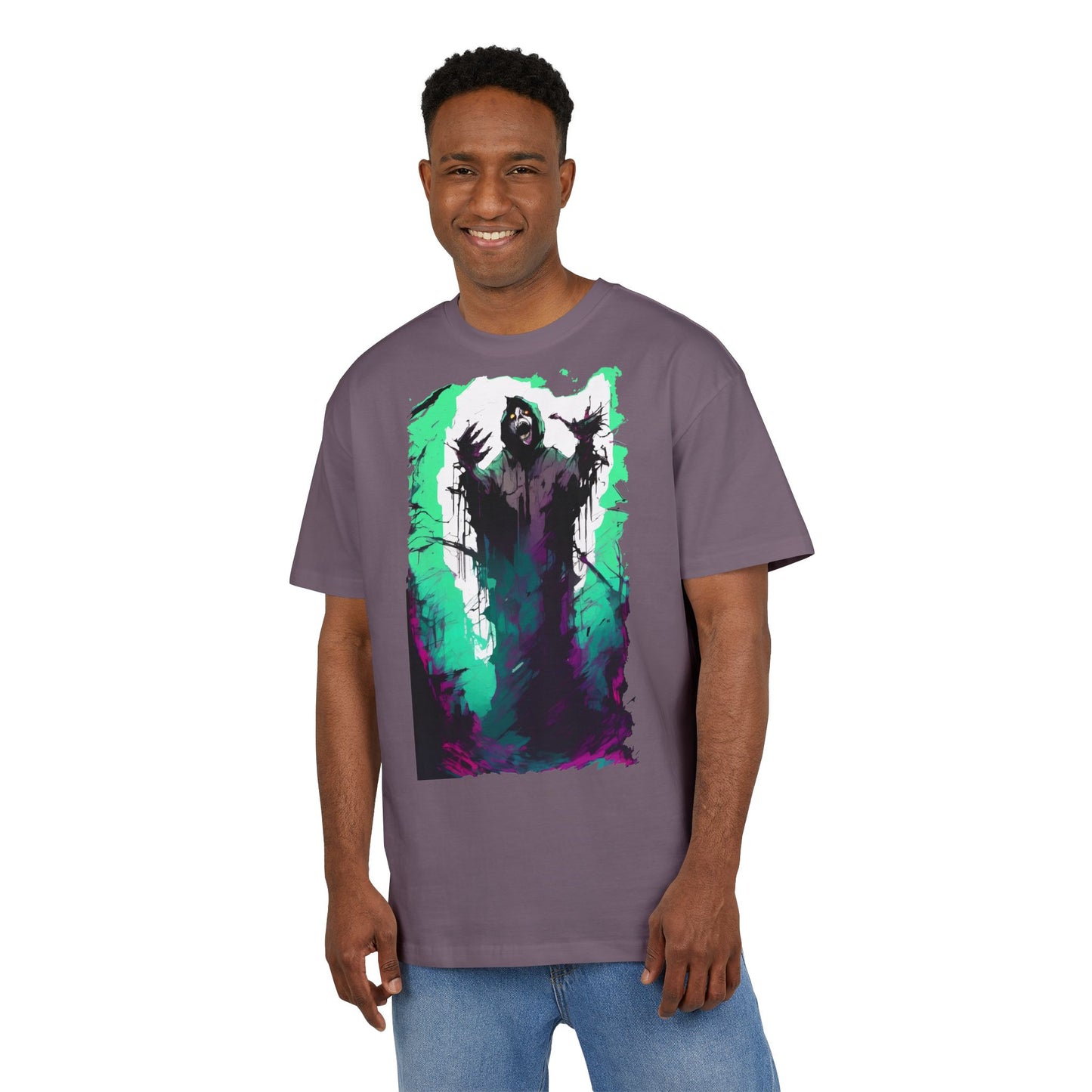 Mystical Oversized Tee - Unisex, Artistic Graphic Tee, Casual Wear, Gift for Art Lovers, Spooky Vibes Shirt