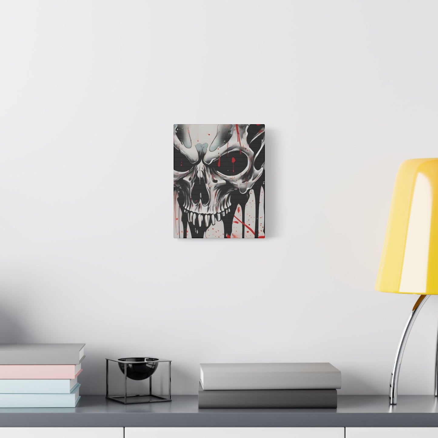 Skull Canvas Art, Edgy Wall Decor for Gothic, Halloween, and Alternative Aesthetics, Perfect for Home or Studio