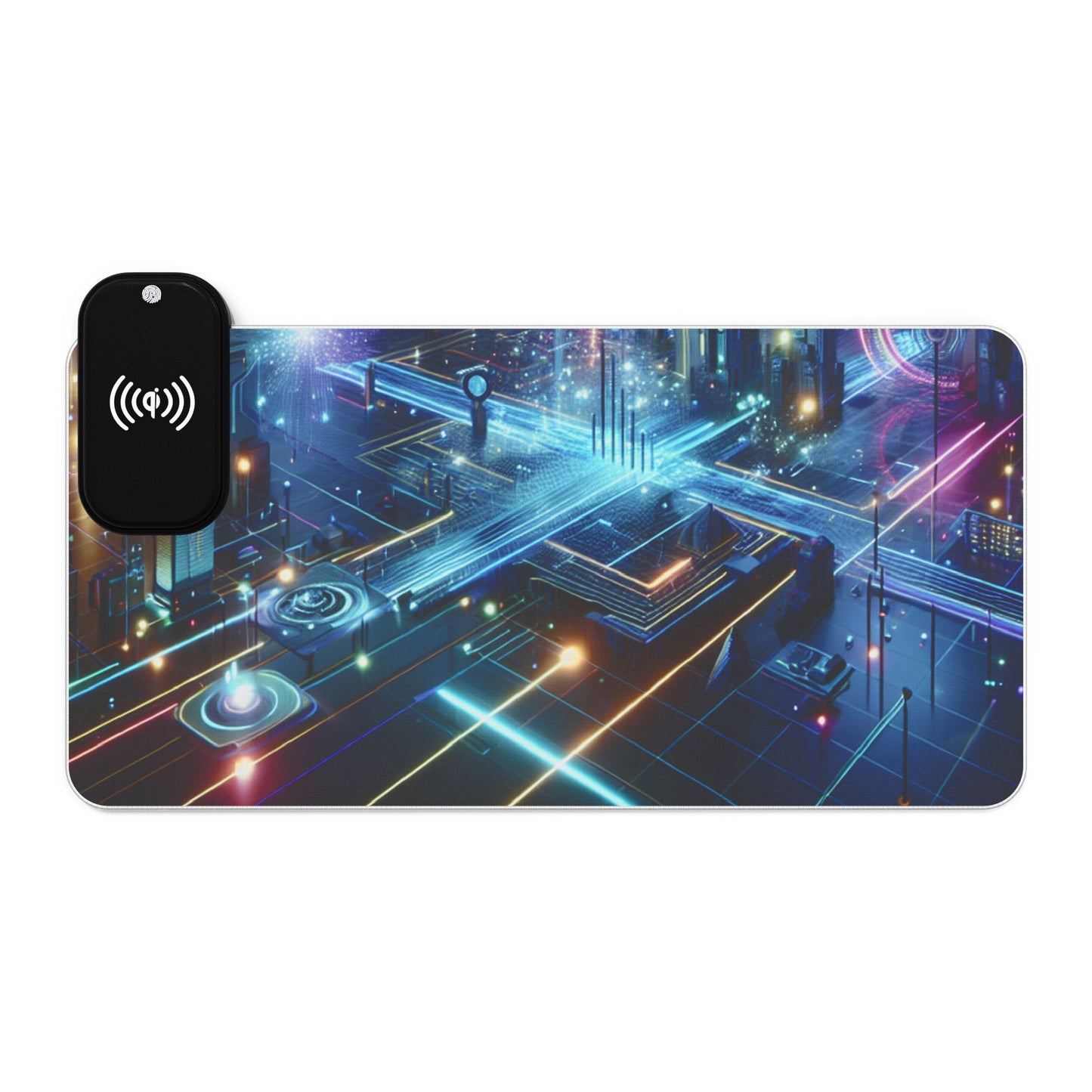 Illuminated Wireless Charging Gaming Mouse Pad, LED Pad for Gamers, Desk Accessories, Gift for Tech Lovers, Gaming Setup Decor