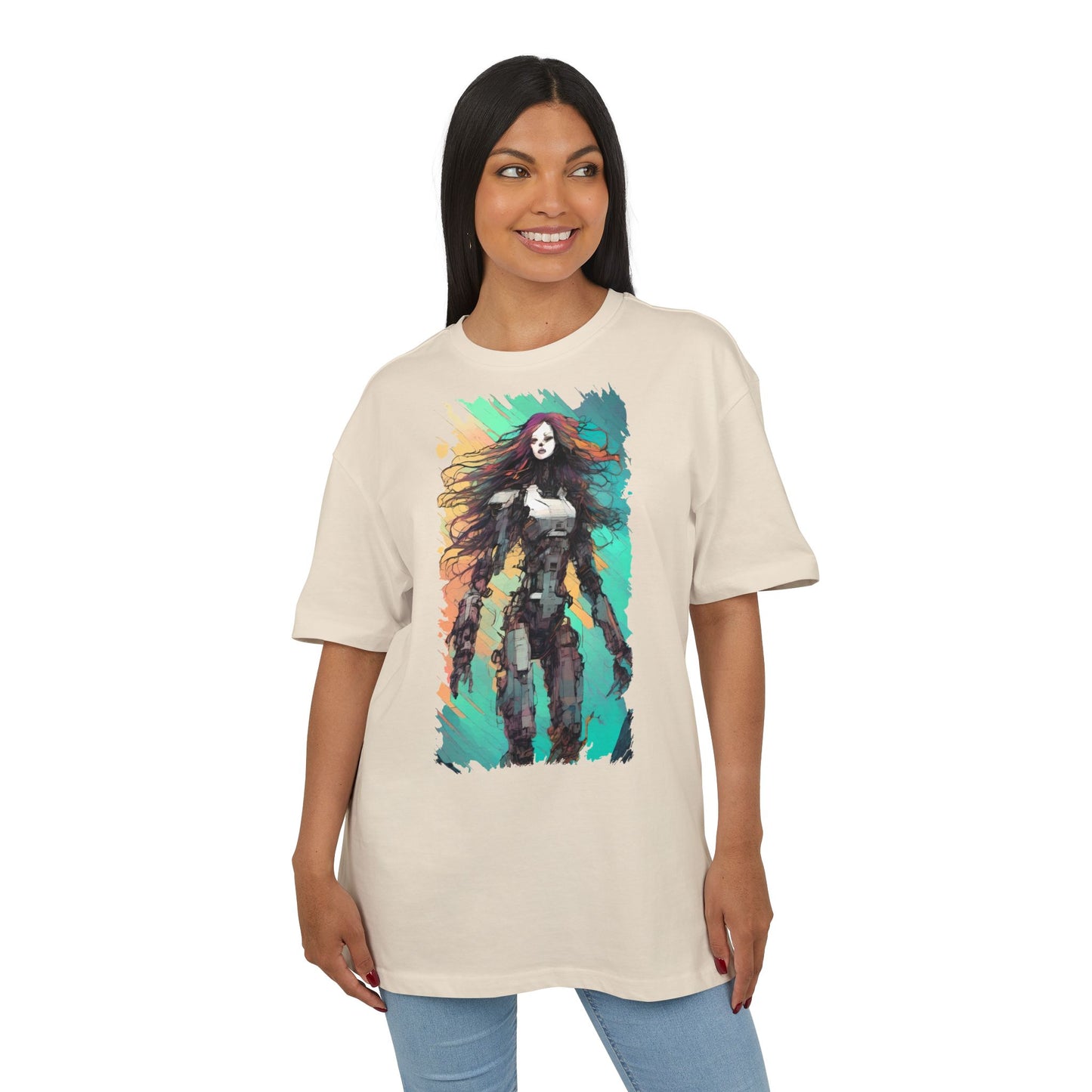 Artistic Graphic Tee, Casual Oversize Top, Unique T-Shirt Gift, Trendy Streetwear, Creative Fashion Statement