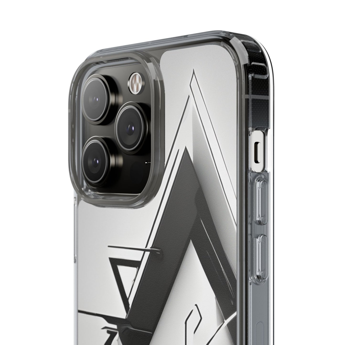 Clear Phone Case with Abstract Edgy Design Print