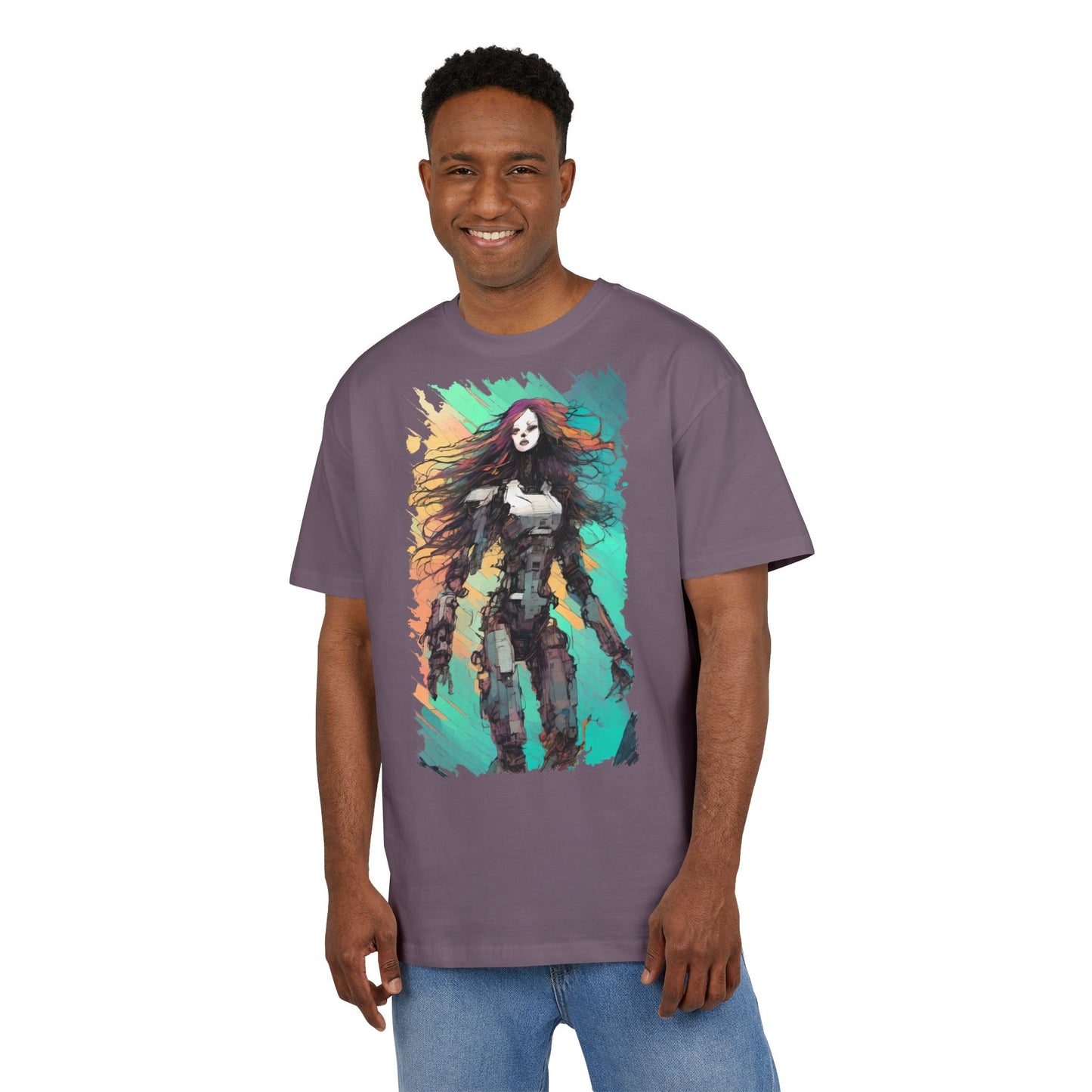 Artistic Graphic Tee, Casual Oversize Top, Unique T-Shirt Gift, Trendy Streetwear, Creative Fashion Statement