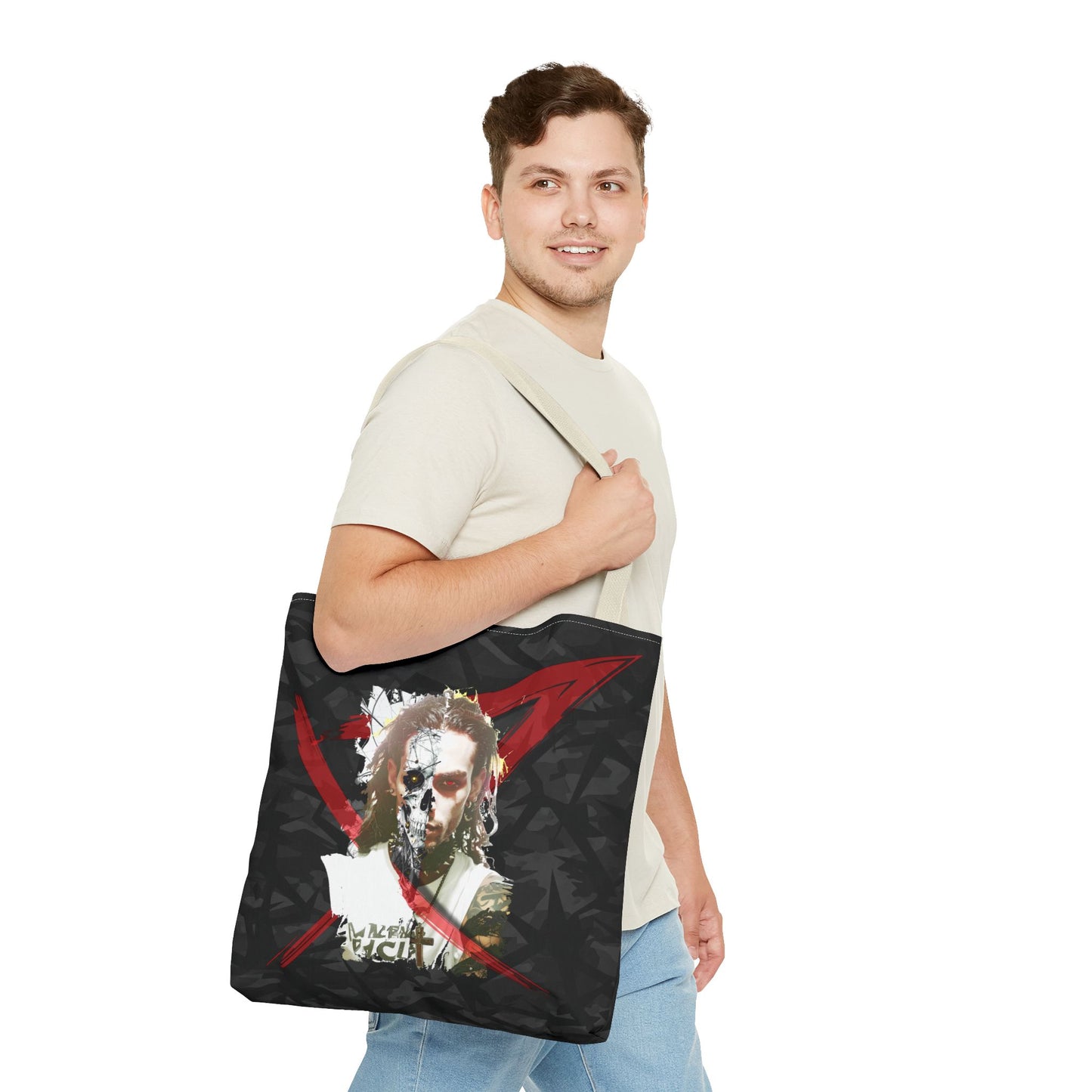Edgy Graphic Tote Bag, Cool Tote for Concerts, Alternative Fashion, Gift for Music Lovers, Everyday Carry