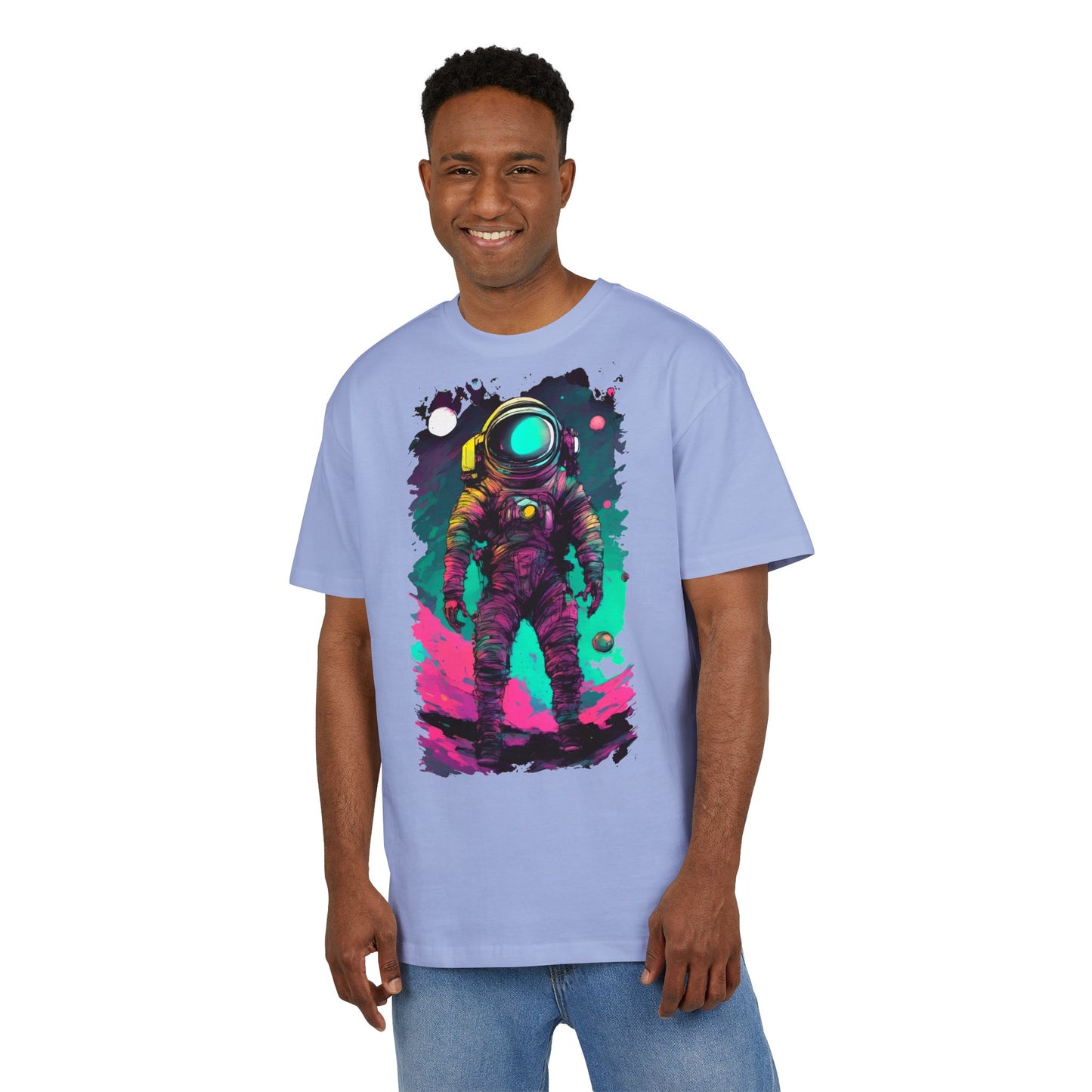 Cosmic Astronaut Tee, Unisex Oversize Tee, Space Graphic Shirt, Retro Astronaut T-Shirt, Gift for Space Lovers, Unique Graphic Tee