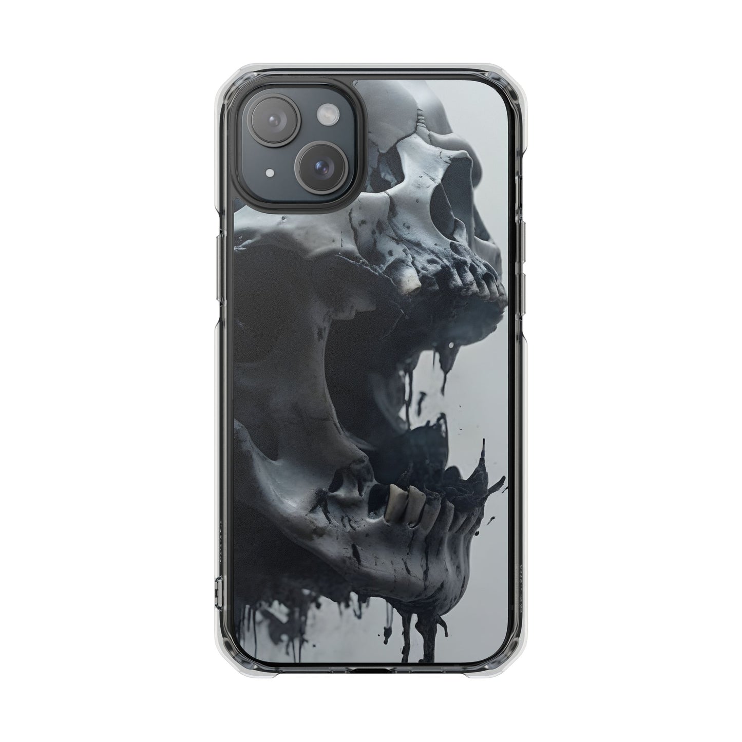 Unique Skull Design Magnetic Clear Impact Cases, Skull Phone Cases, Gothic Accessories, Halloween Gifts, Edgy Mobile Covers