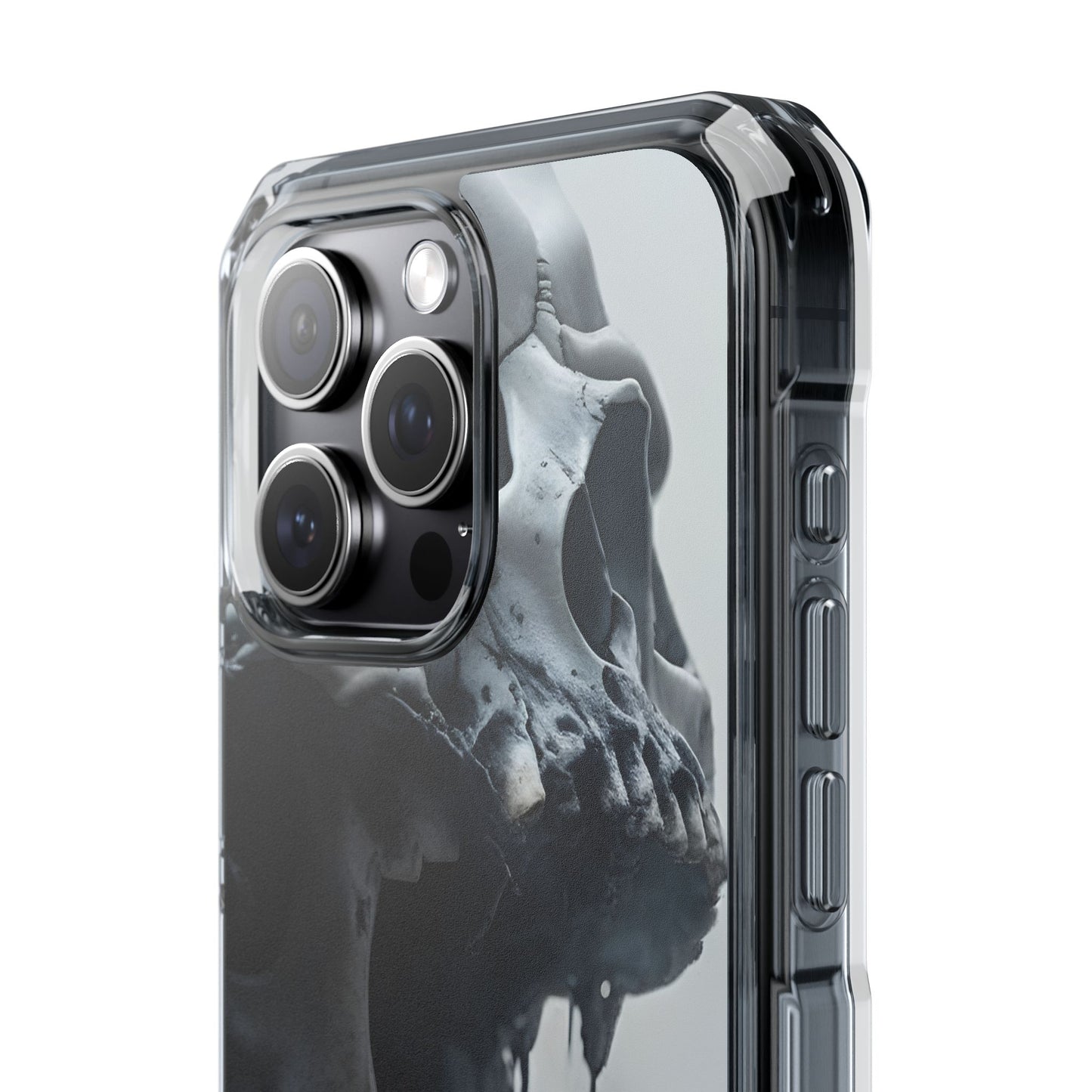 Unique Skull Design Magnetic Clear Impact Cases, Skull Phone Cases, Gothic Accessories, Halloween Gifts, Edgy Mobile Covers