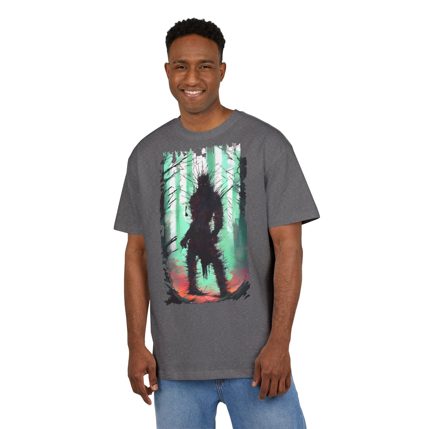 Unisex Oversized Graphic Tee with Forest Silhouette | Comfy Casual Wear, Gift for Nature Lovers, Ideal for Camping, Hiking, Everyday Style