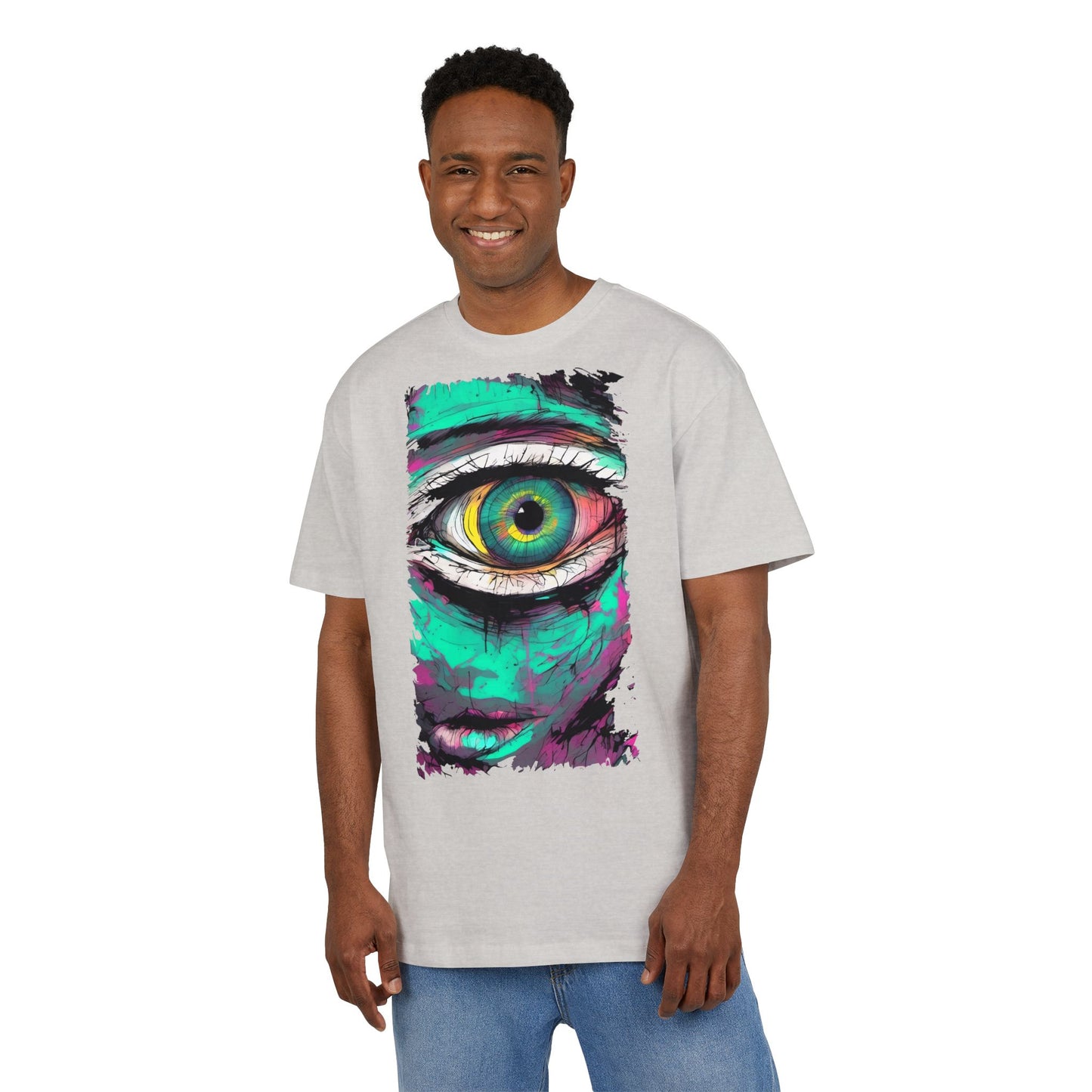 Stylish Eye Graphic Tee, Unisex Oversized T-Shirt, Casual Wear, Street Style, Gift for Art Lovers, Funky Apparel