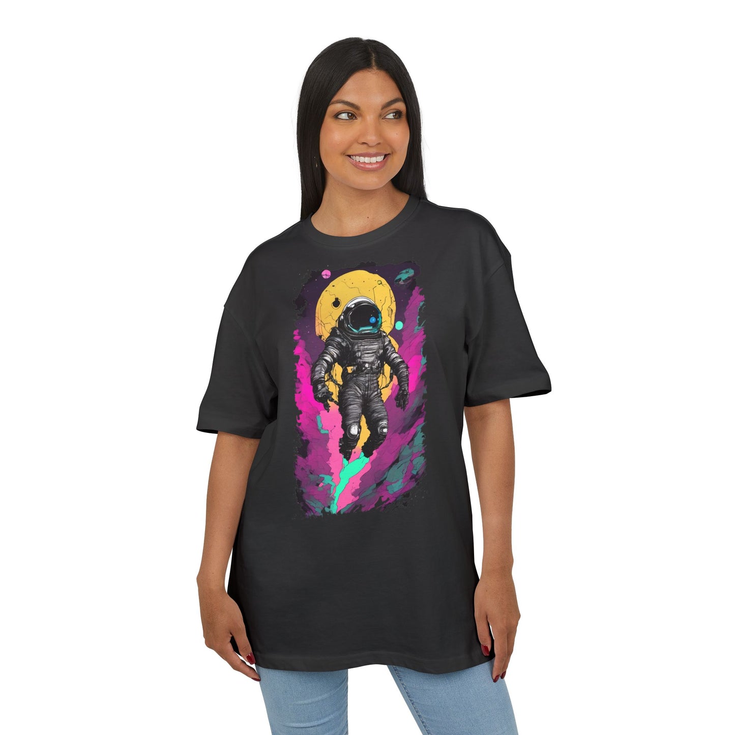 Cosmic Astronaut Tee, Unisex Oversize Tee, Space Graphic Shirt, Retro Astronaut T-Shirt, Gift for Space Lovers, Unique Graphic Tee