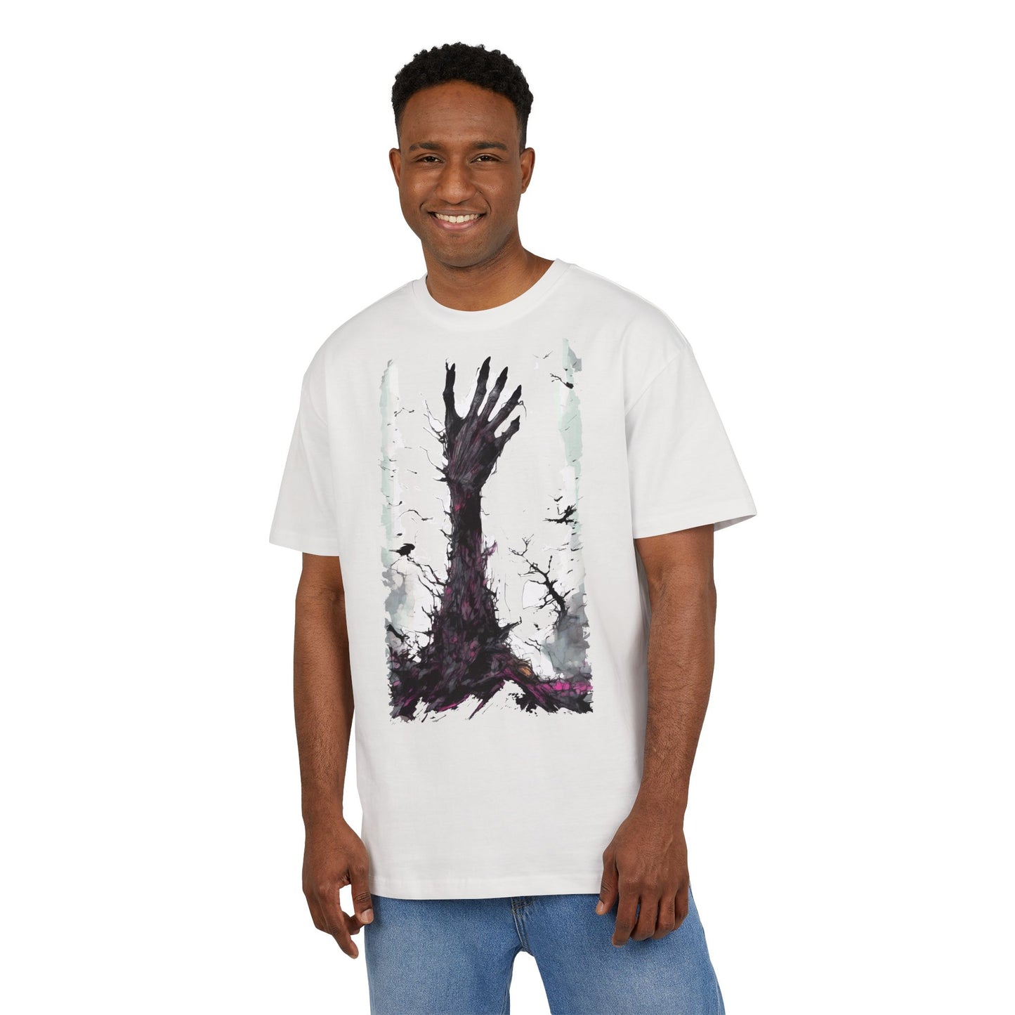 Artistic Oversized Unisex Tee, Graphic Tee, Casual Wear, Streetwear Style, Gift for Art Lovers, Unique T-Shirt Design