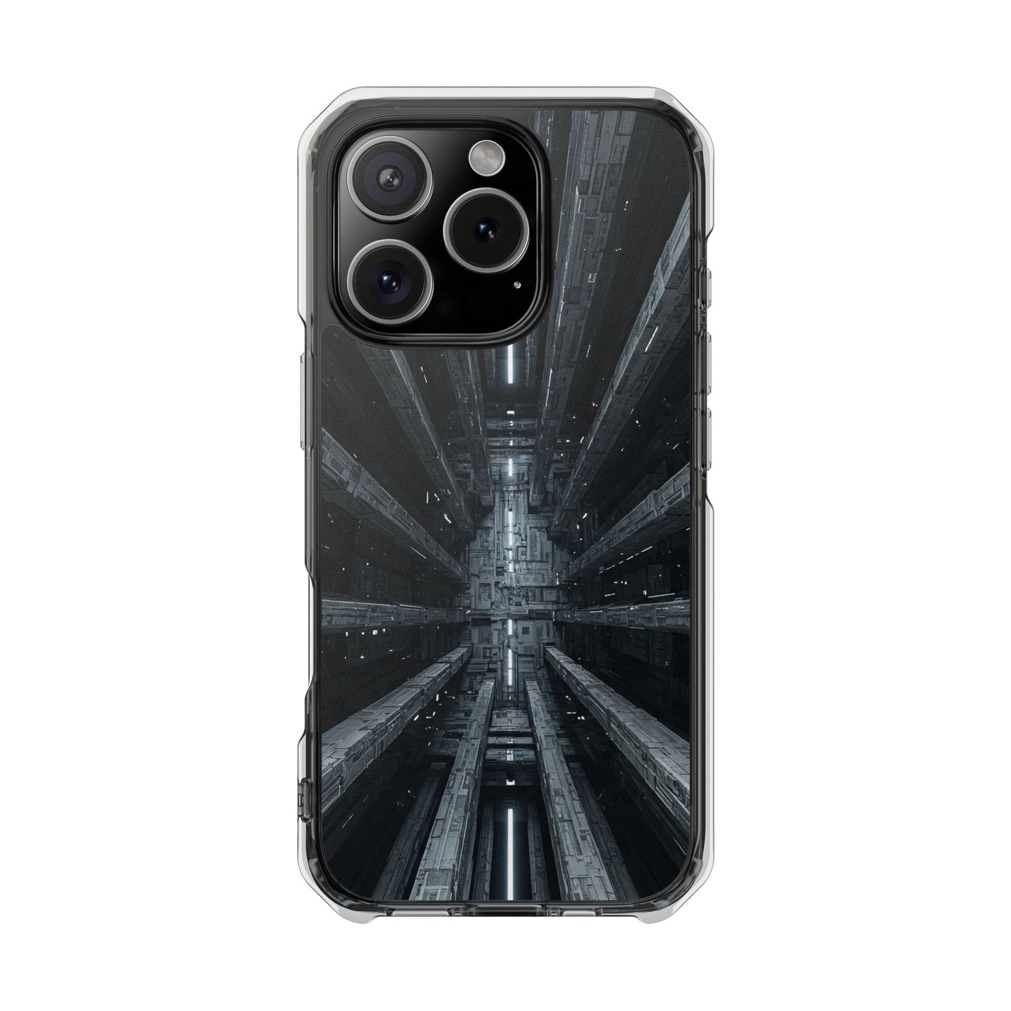 Sci-Fi Phone Case with Magnetic Clear Impact Design, Futuristic Cell Phone Cover, Unique Gifts for Tech Lovers, Holiday Present