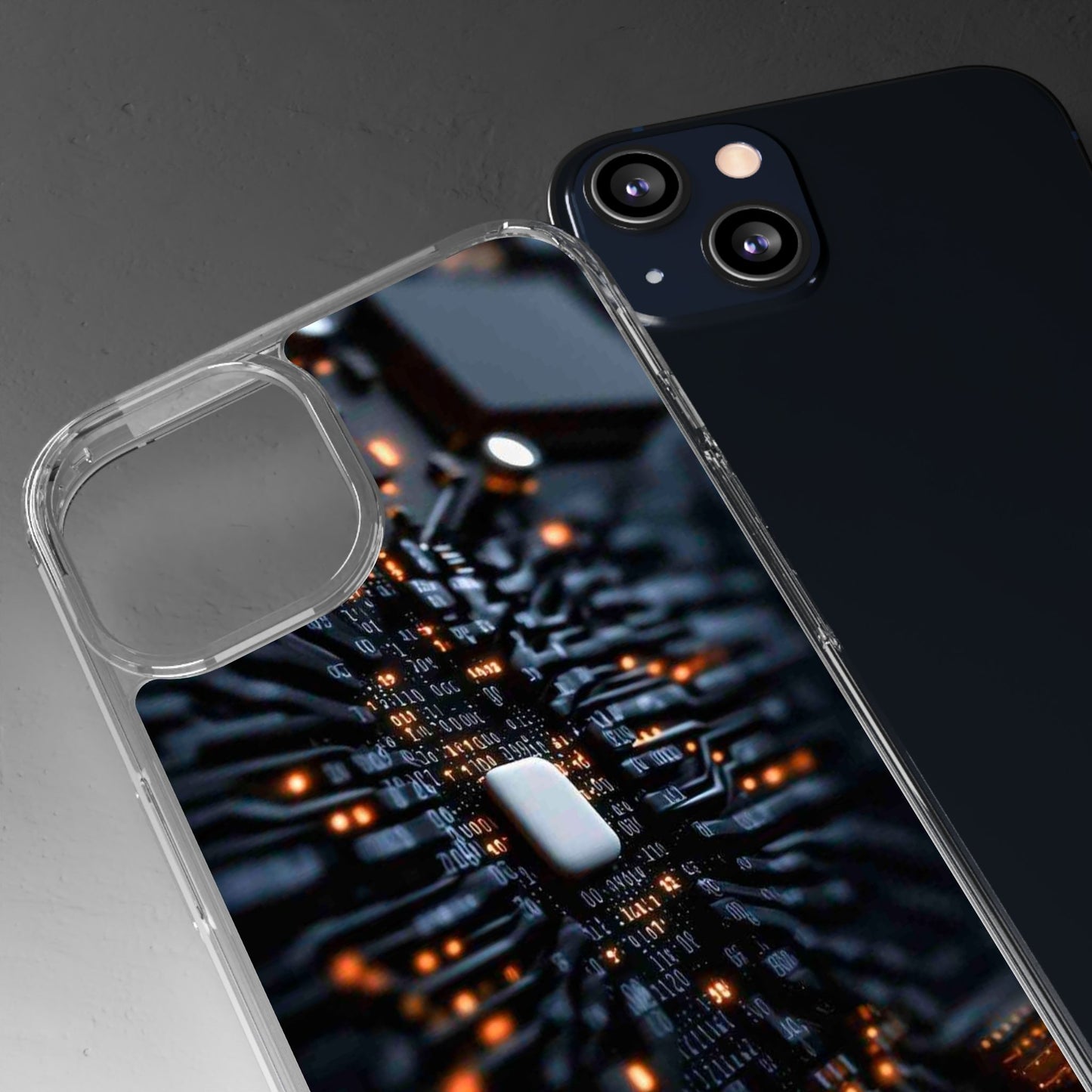 Clear Phone Case with Cyber Print