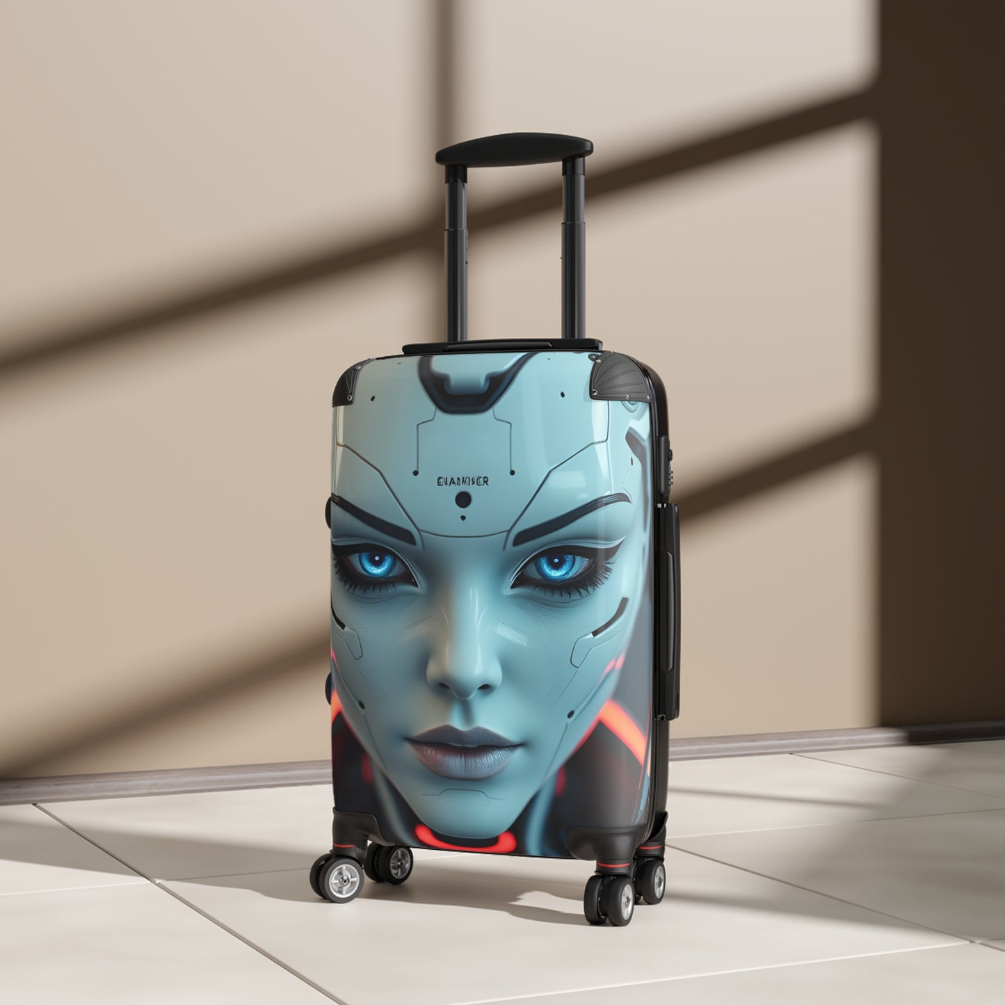 Futuristic Travel Suitcase - Stylish Carry-On for Adventurers, Geek Chic Luggage, Unique Travel Bag, Gift for Travelers, Customizable Design