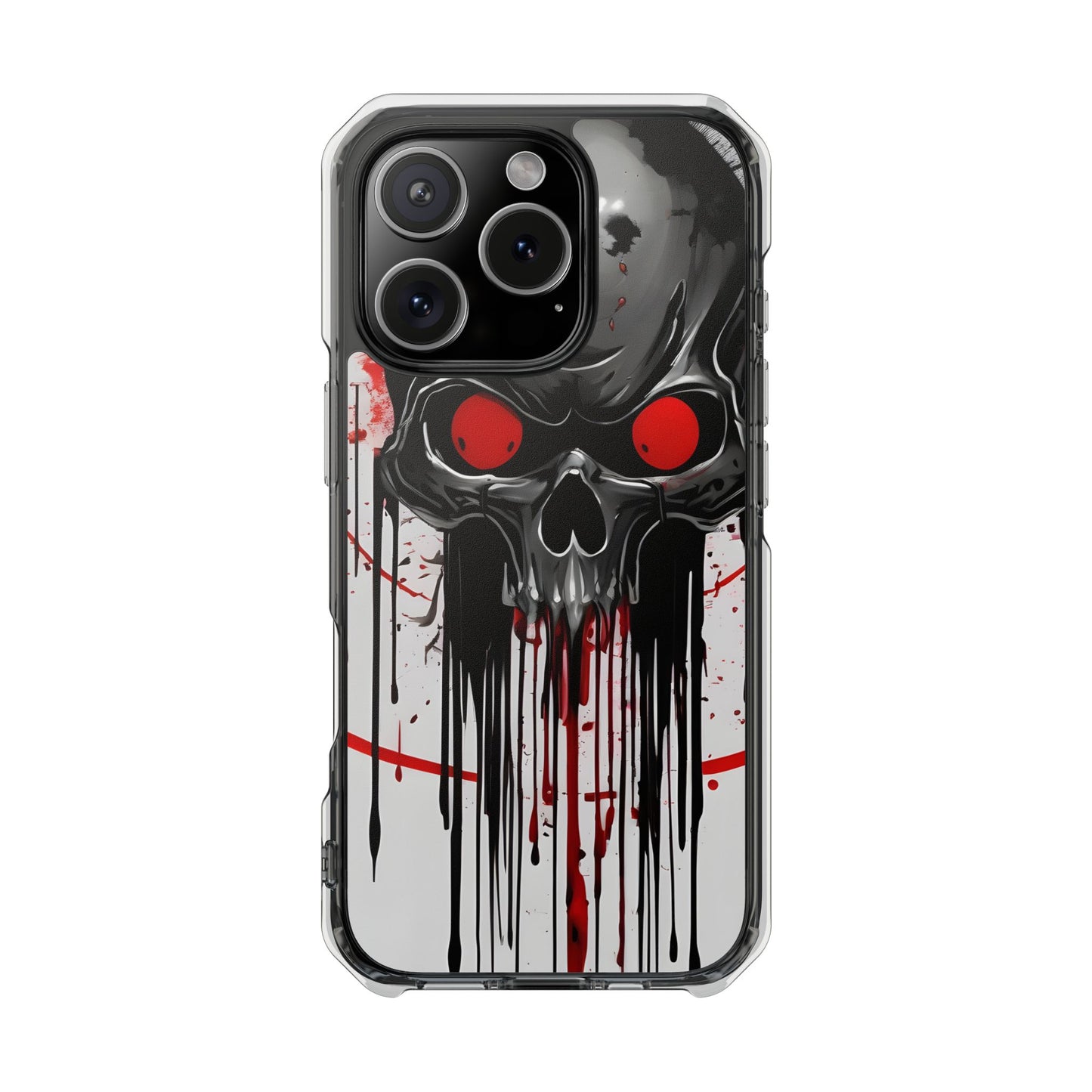 Edgy Skull Design Phone Case, Unique Protective Case, Magnetic Impact Case, Halloween Gift, Skull Lover Accessory