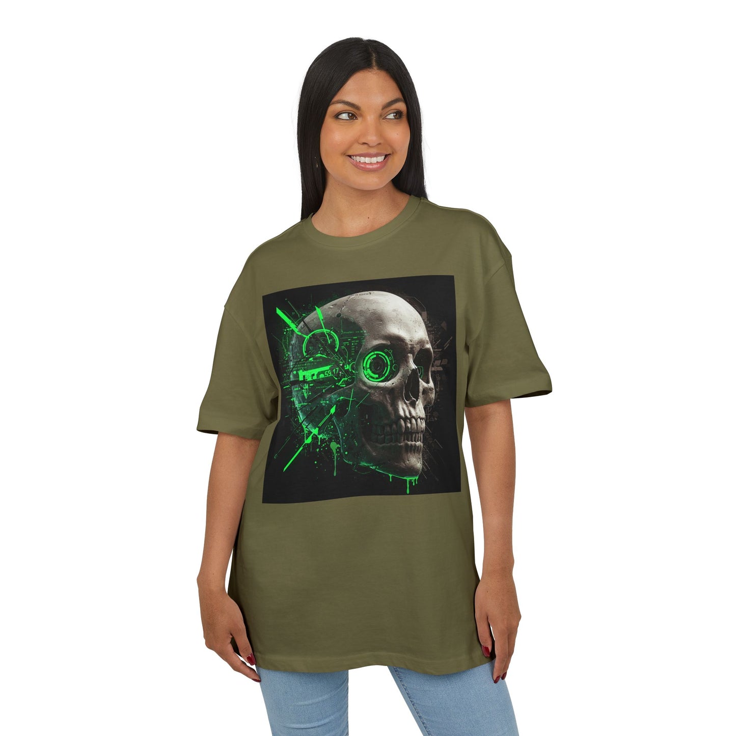 Edgy Graphic Oversize Tee | Skull Design | Streetwear Style, Casual Outfit, Music Festival Essential, Unique Gift, Unisex Apparel