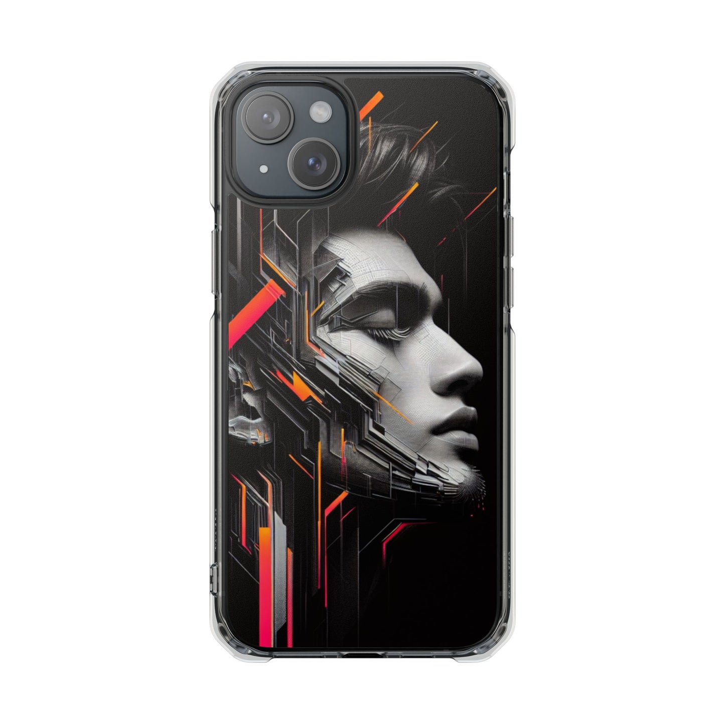 Magnetic Clear Impact Cases with Abstract Graphic, Stylish Phone Protection, Modern Gift for Tech Lovers, Unique Case
