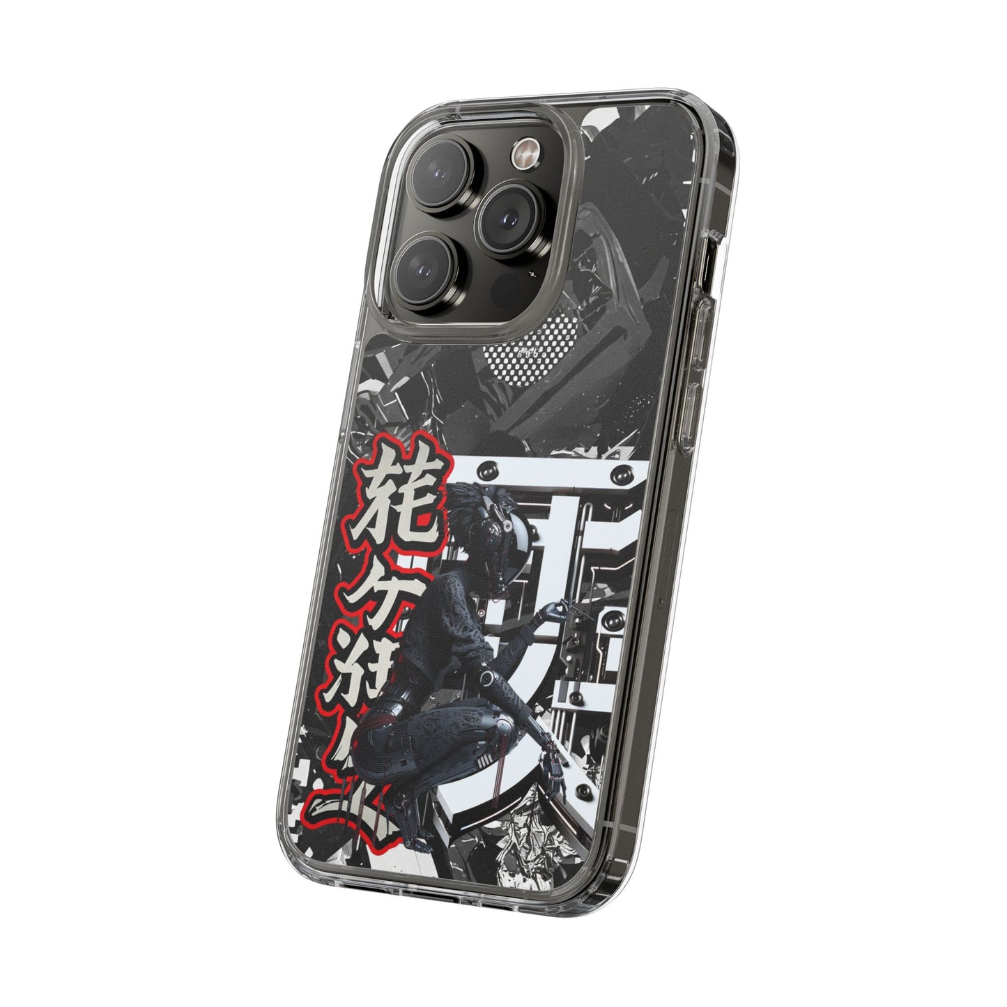 Clear Phone Case with Stylish Graphic Design for Tech Enthusiasts