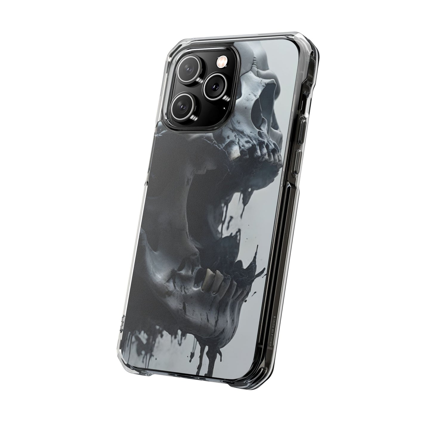 Unique Skull Design Magnetic Clear Impact Cases, Skull Phone Cases, Gothic Accessories, Halloween Gifts, Edgy Mobile Covers