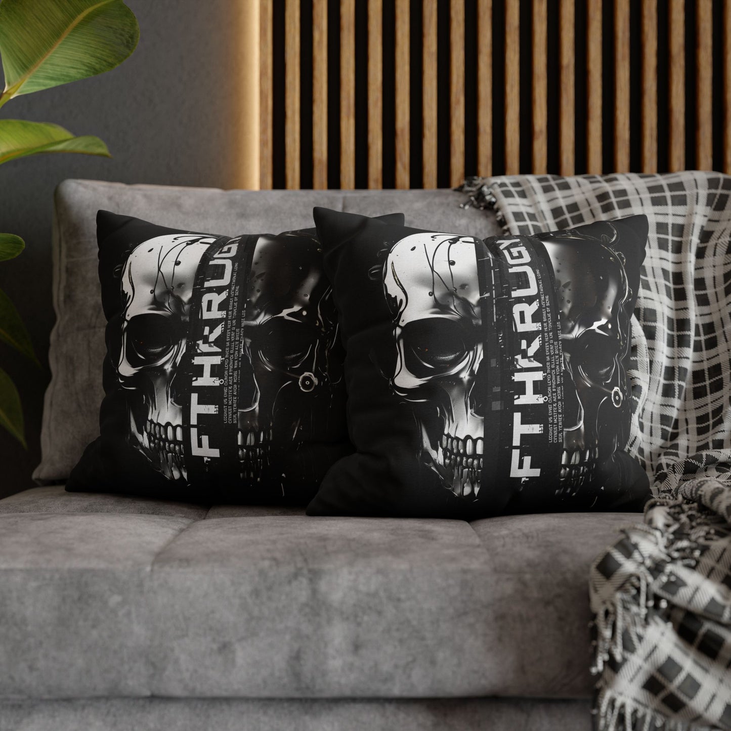 Gothic Skull Pillowcase - Edgy Home Decor, Alternative Gift, Bedroom Accent, Halloween Decor, Boho Pillow Cover