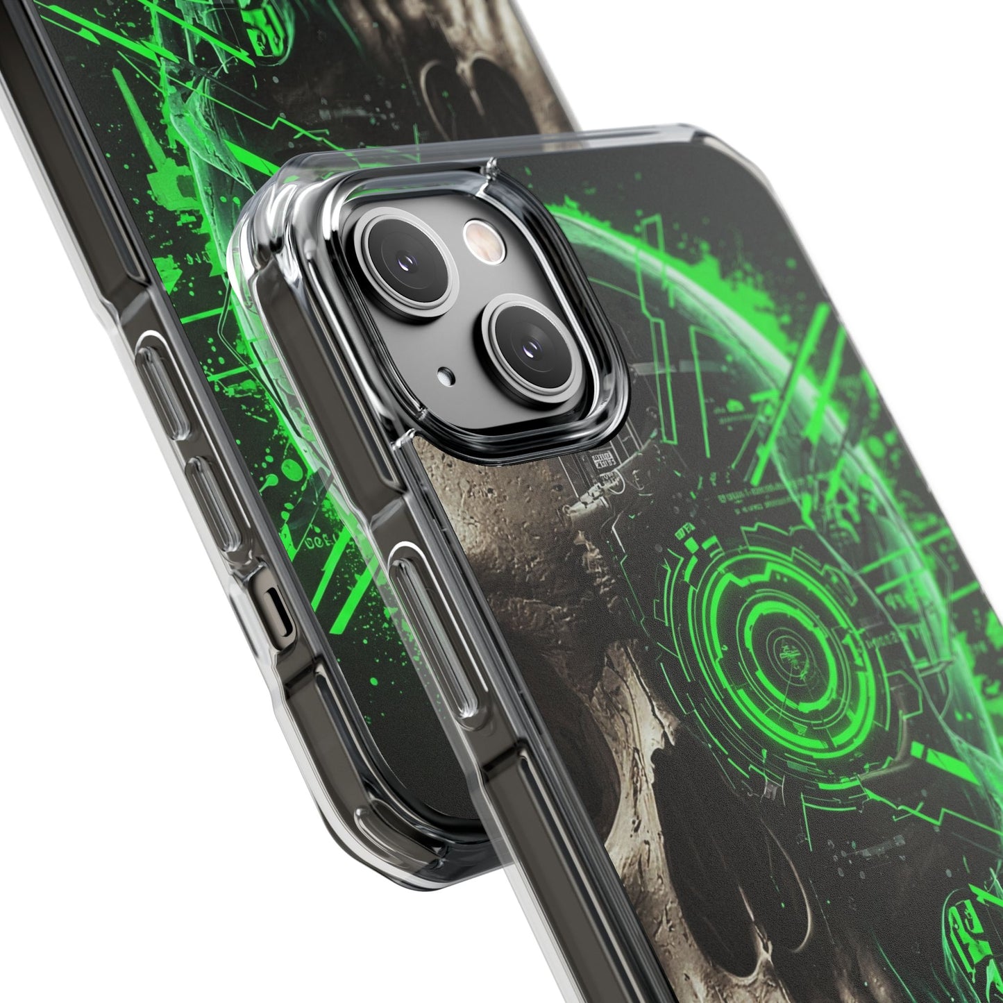 Skull Graphic Phone Case - Magnetic Clear Impact Cases, Skull Design, Unique Phone Protection, Edgy Gift for Tech Lovers
