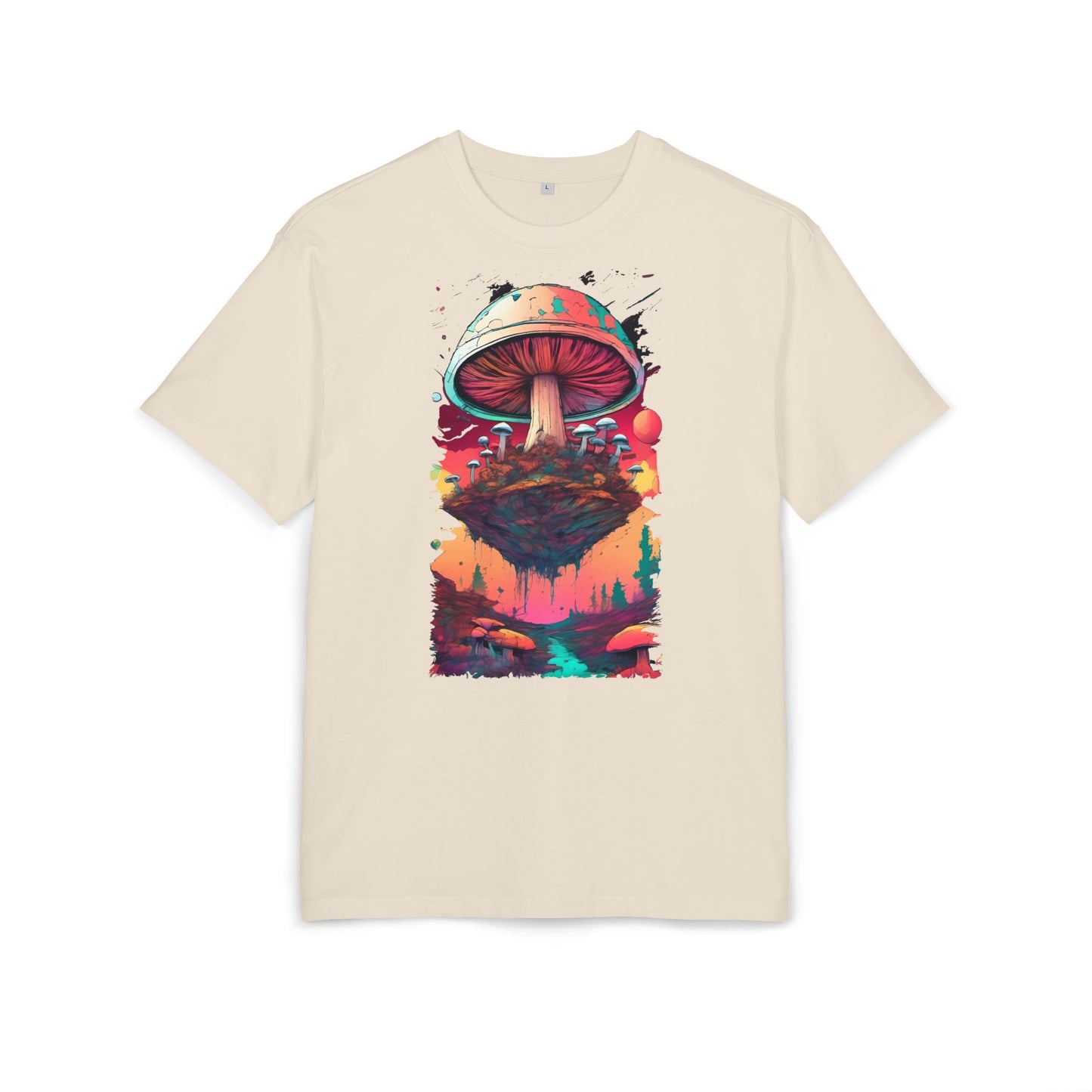 Psychedelic Mushroom Unisex Tee - Oversize Graphic T-Shirt for Festivals, Art Lovers, Gifts, and Casual Wear