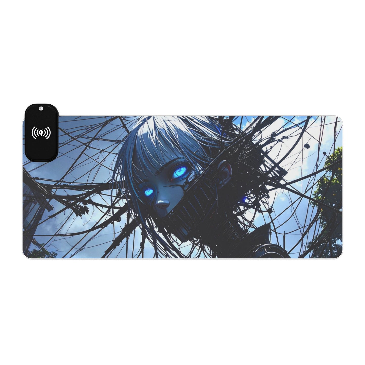 LED Gaming Mouse Pad with Wireless Charging - Futuristic Design for Gamers, Perfect for Home Office, PC Setup, Gaming Desk
