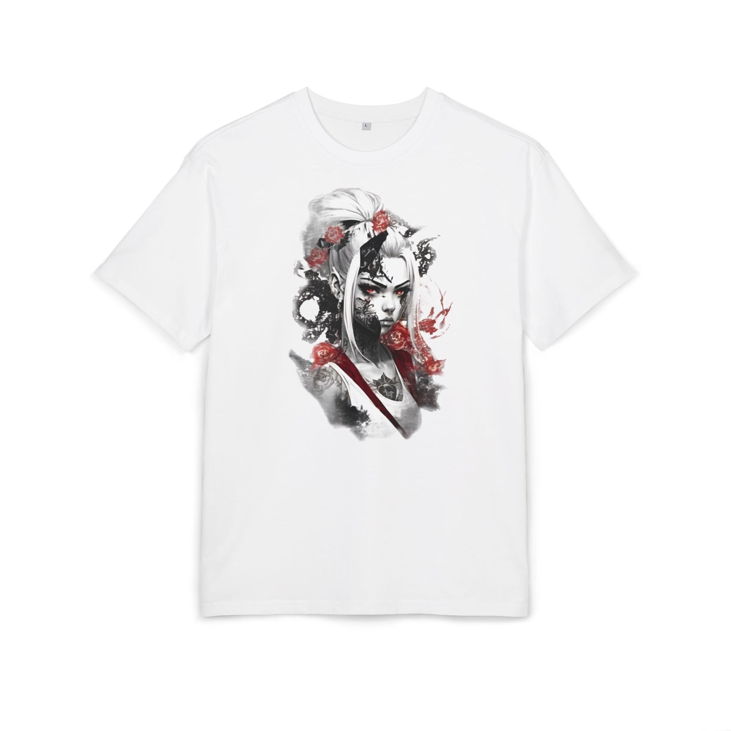 Artistic Unisex Heavy Oversize Tee - Bold Floral Graphics