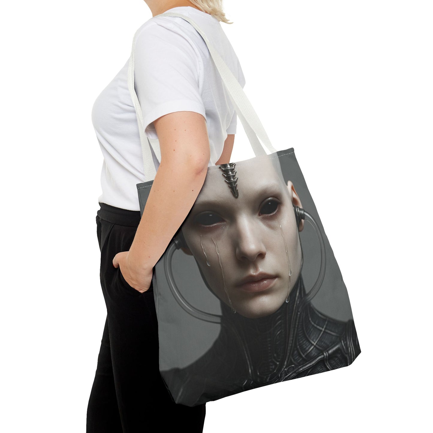 Futuristic AOP Tote Bag | Sci-Fi Style for Everyday Use, Gift for Geek Culture, Urban Accessories, Fashionable Shopping Bag