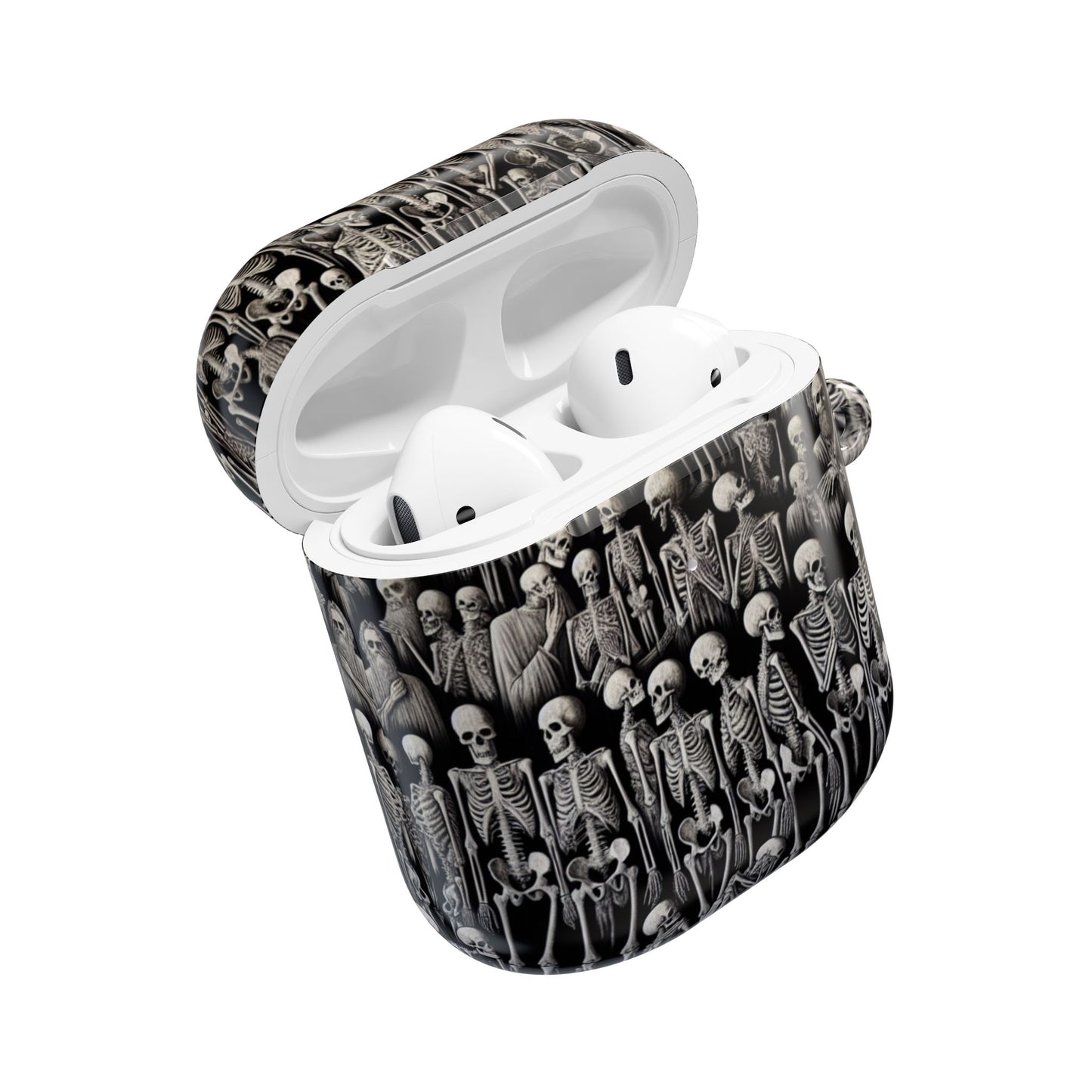 Skeleton Pattern AirPod Case, Cute Halloween Accessory, Spooky Gift for Music Lovers, Fun Phone Accessories, Unique Earbud Holder