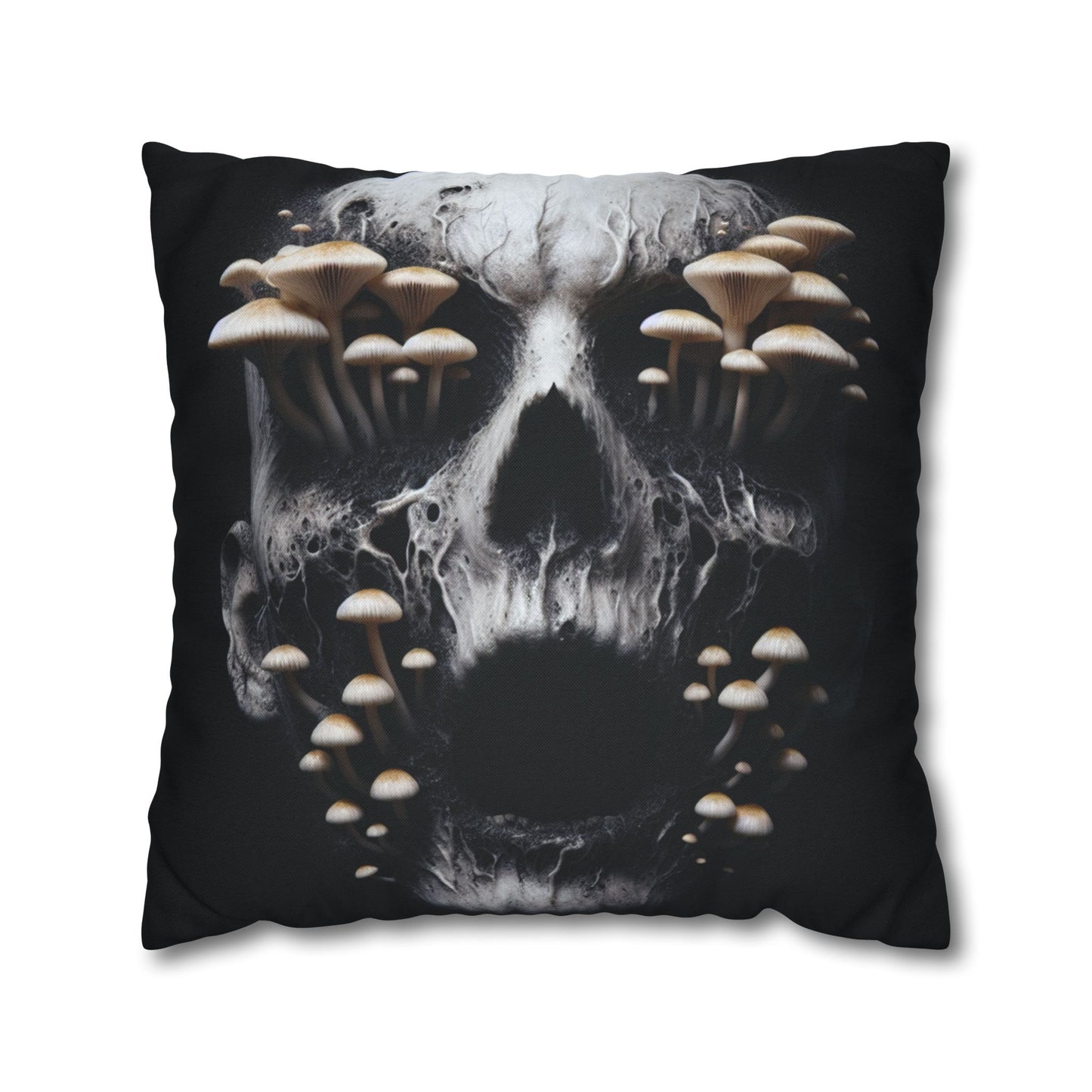 Gothic Mushroom Skull Pillowcase - Home Decor, Halloween, Gothic Style, Unique Gift, Bed and Couch Accent