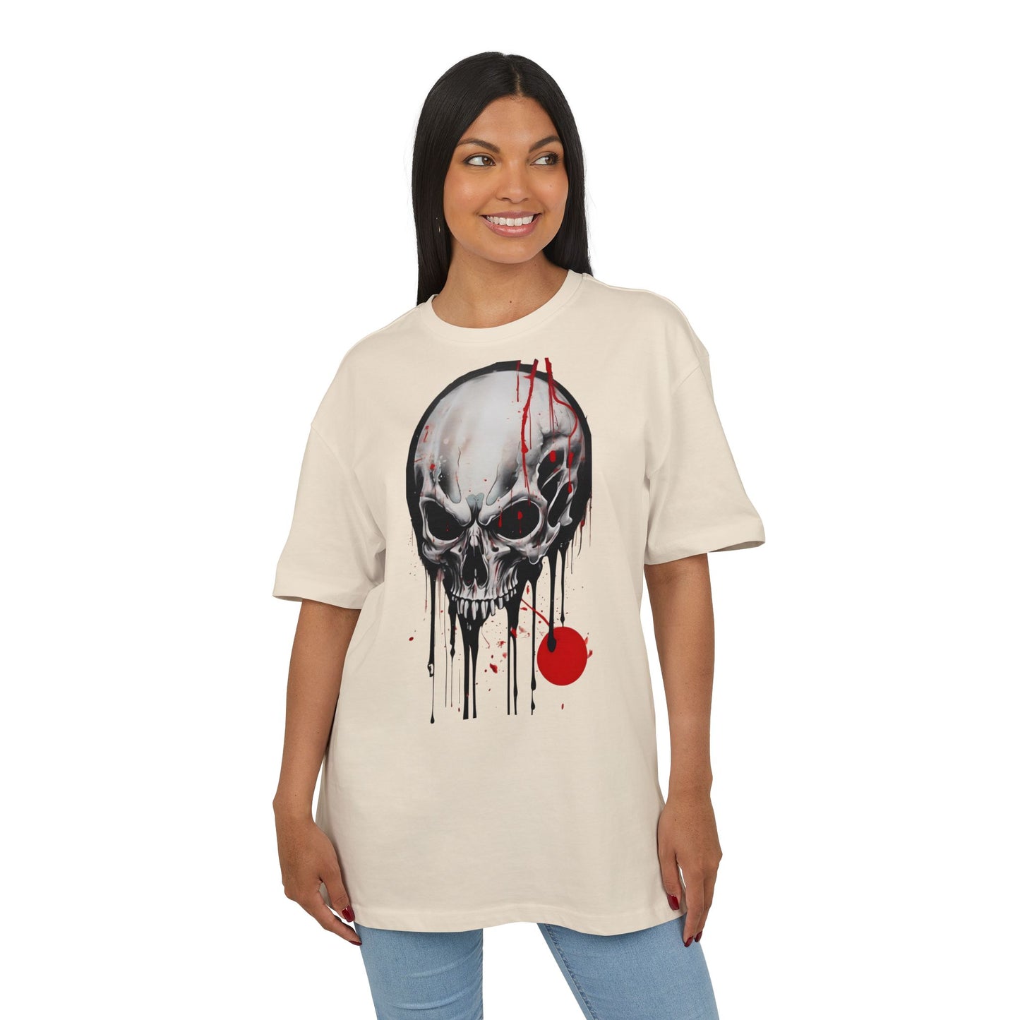 Gothic Skull Oversized Tee - Trendy Streetwear for Music Lovers, Grunge Style, Halloween Costume, Alternative Fashion, Graphic Tee