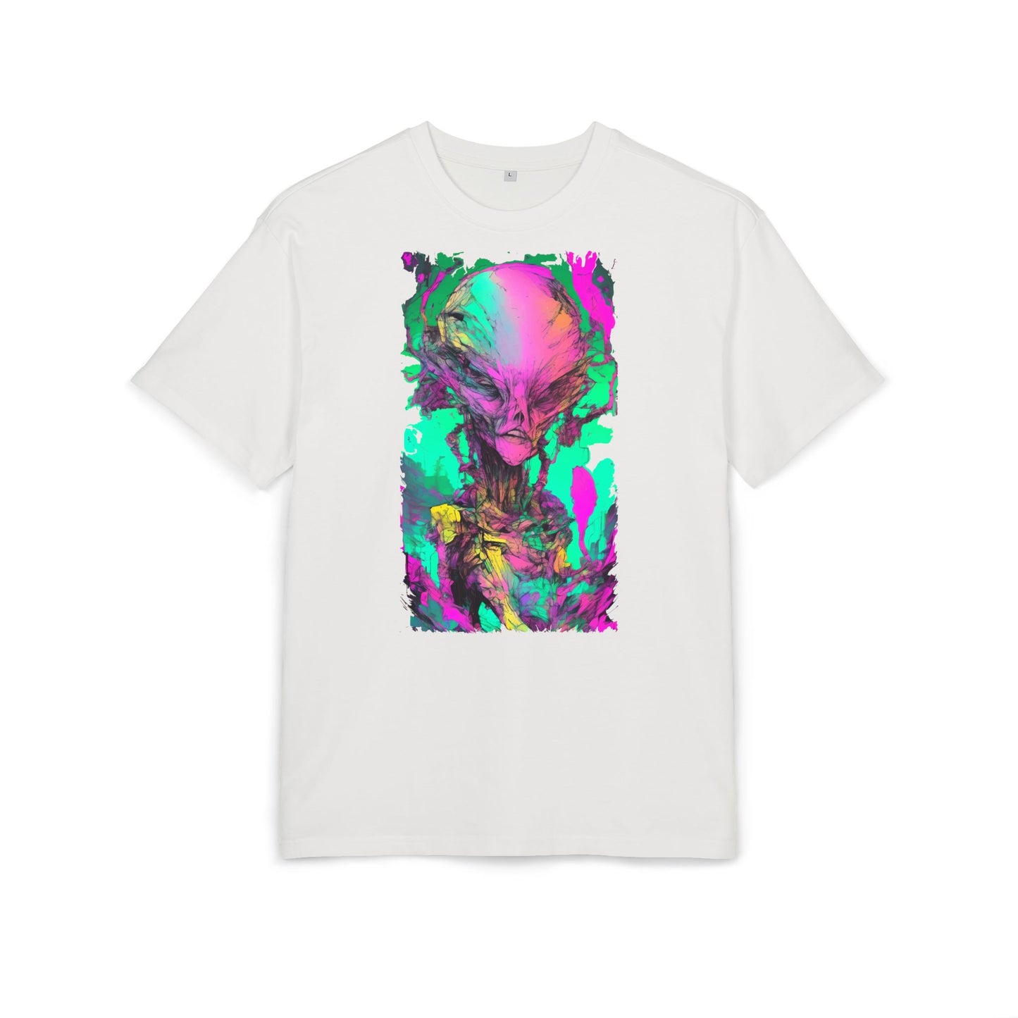 Alien Art Unisex Oversize Tee, Graphic Tee, Casual Style, Streetwear, Unique Gift, Statement Piece