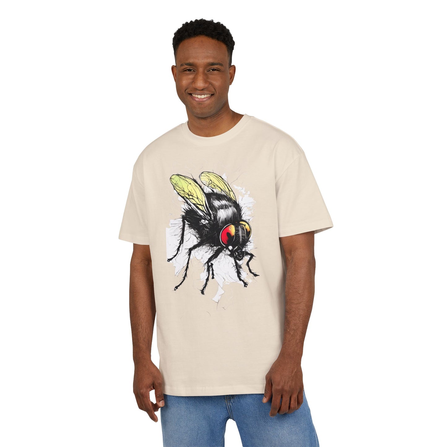 Bee-Inspired Unisex Heavy Oversize Tee, Casual Wear, Graphic T-Shirt, Gift for Nature Lovers, Summer Style, Eco-Friendly Fashion