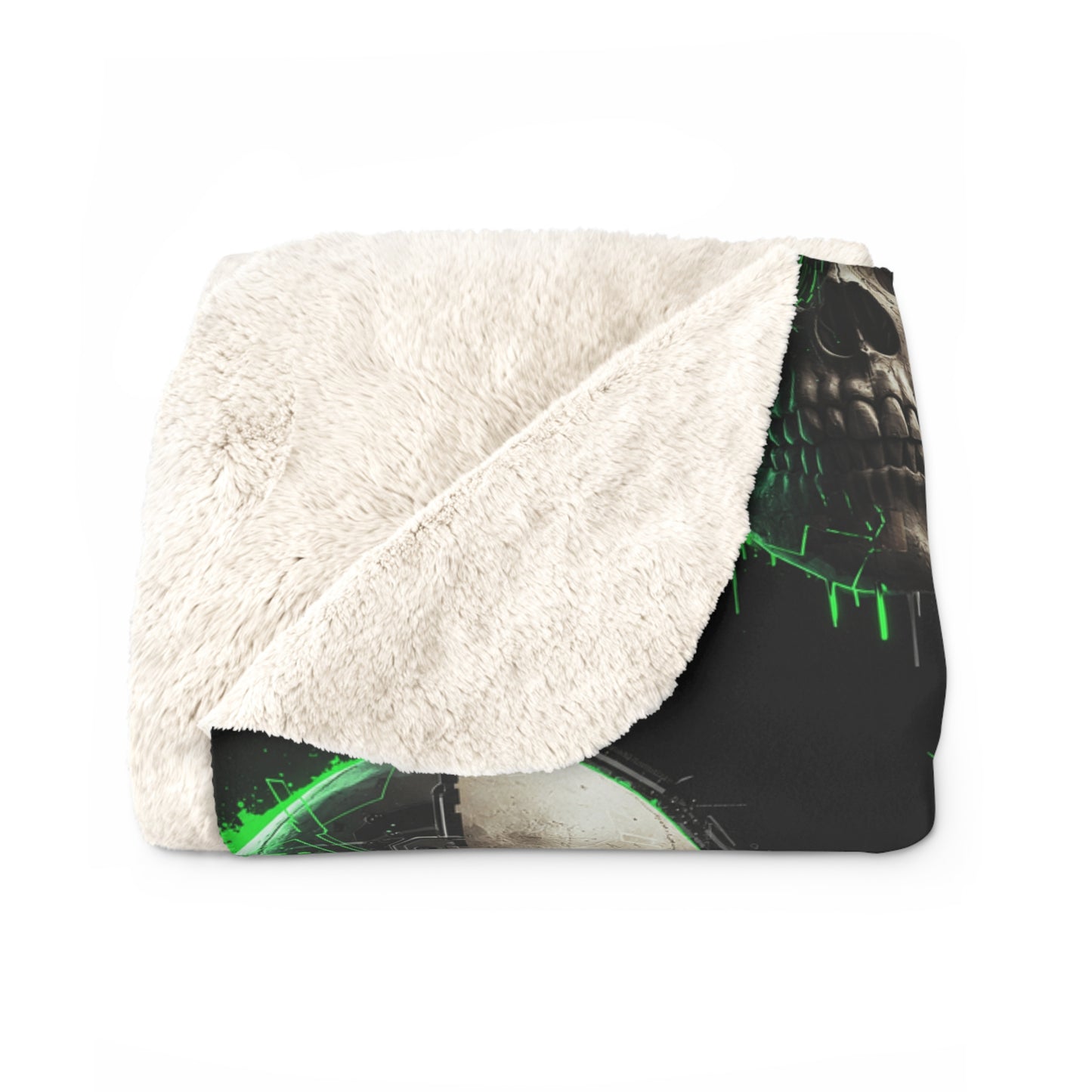 Gothic Skull Sherpa Fleece Blanket - Cozy & Edgy Home Decor