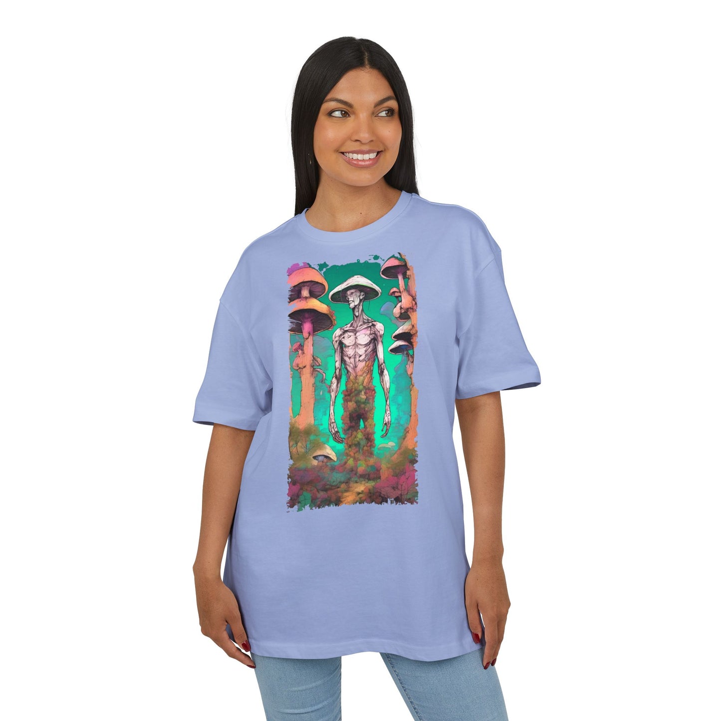 Psychedelic Alien Oversize Tee, Unisex Graphic T-Shirt, Casual Streetwear, Gift for Sci-Fi Lovers, Festival Apparel