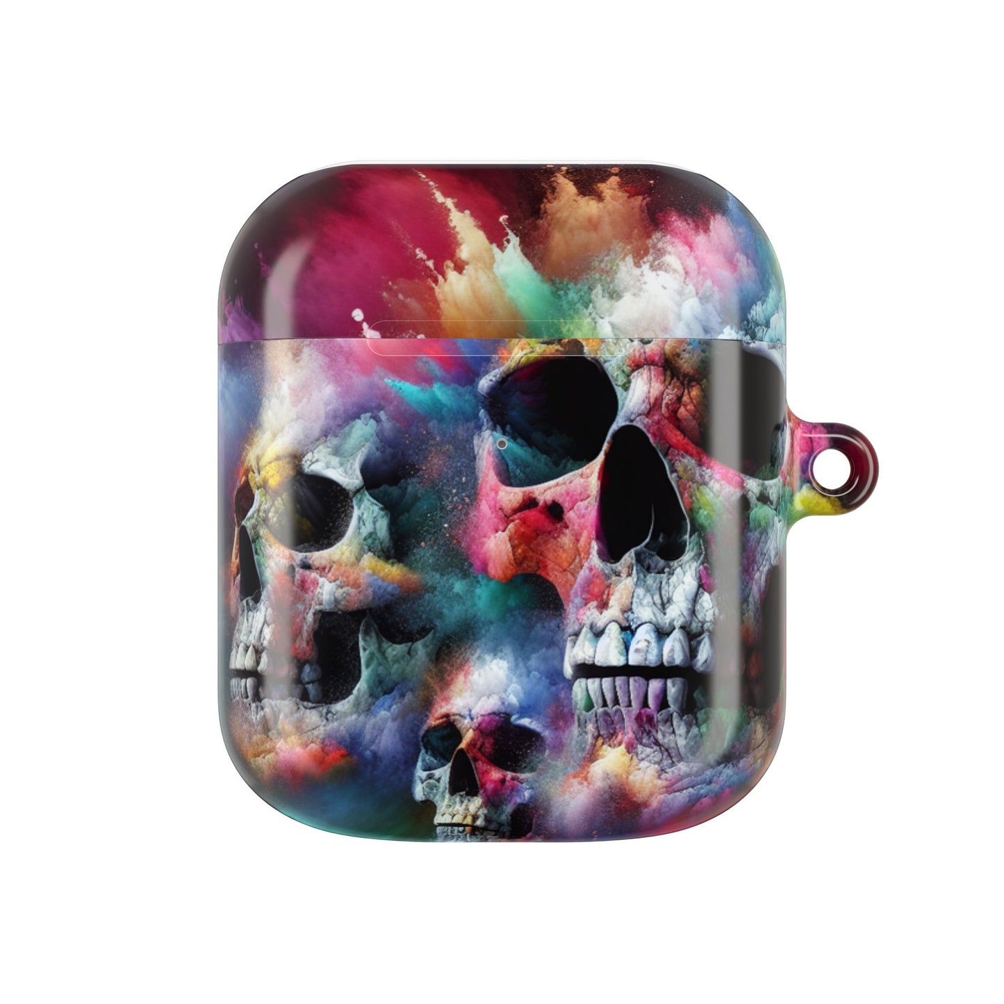 Colorful Skull AirPod Case, Unique Airpod Cover for Music Lovers, Trendy Skull Accessories, Gift for Teens, Halloween Tech Gear