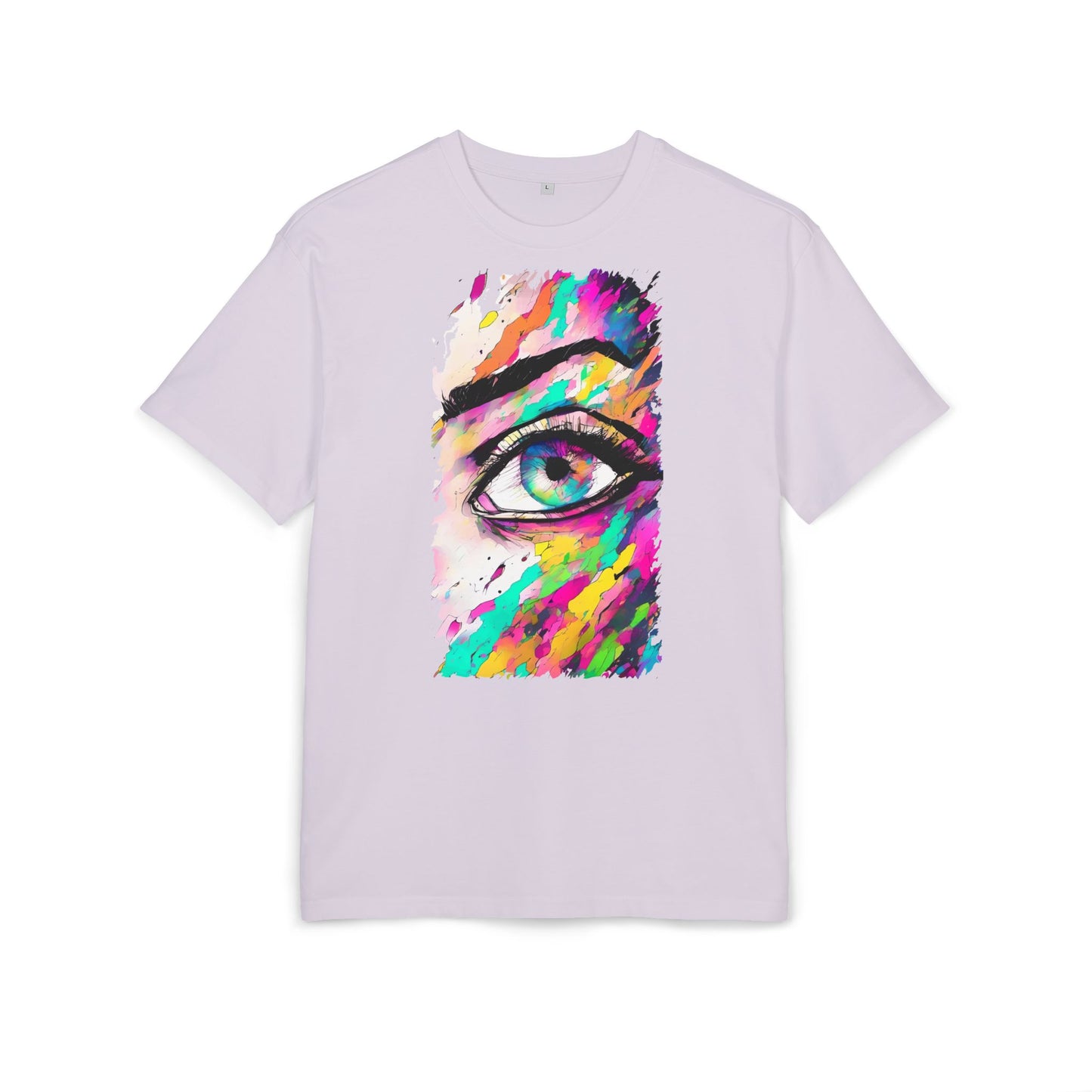 Colorful Eye Graphic Unisex Heavy Oversize Tee, Artistic T-Shirt, Casual Wear, Gift for Art Lovers, Streetwear Trends, Vibrant Style