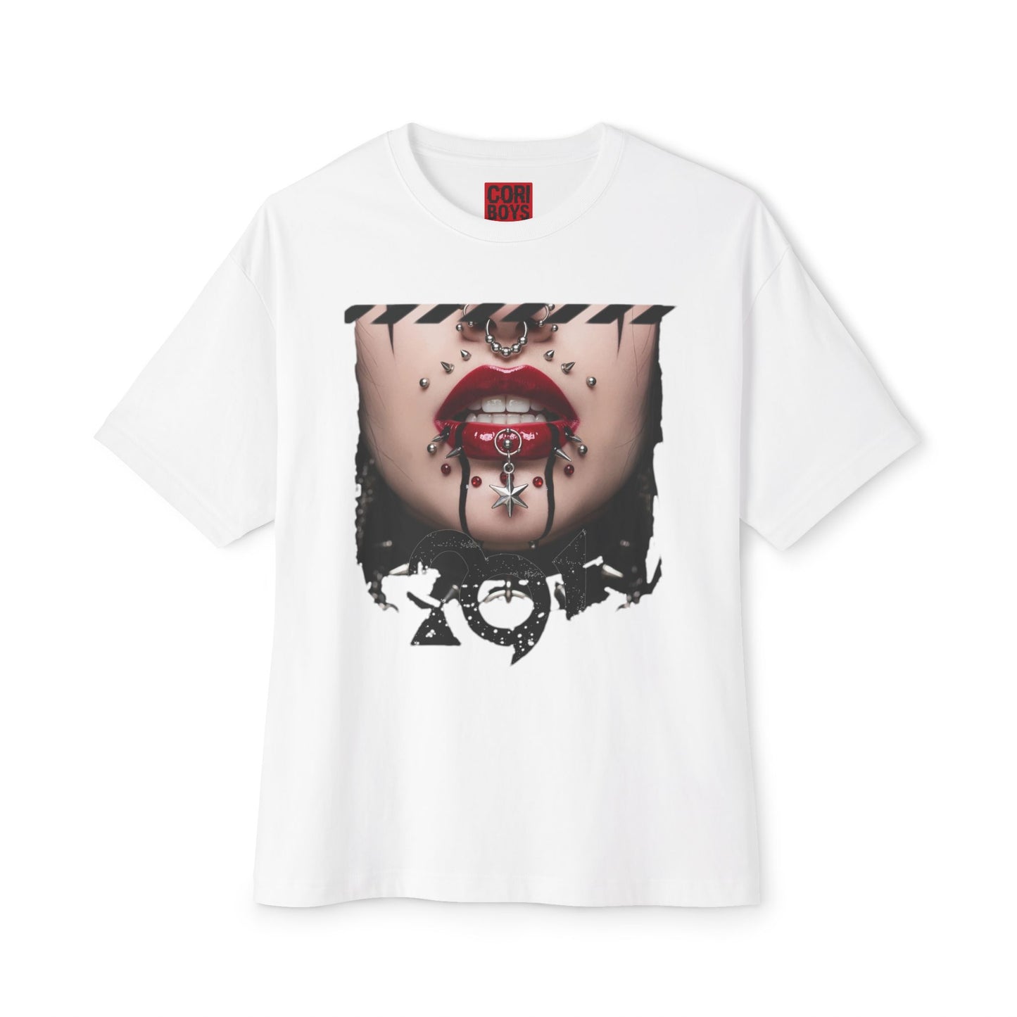 Chic Graphic Tee, Edgy Streetwear Top, Unisex Oversized T-Shirt, Artsy Casual Style, Fashion Statement Tee