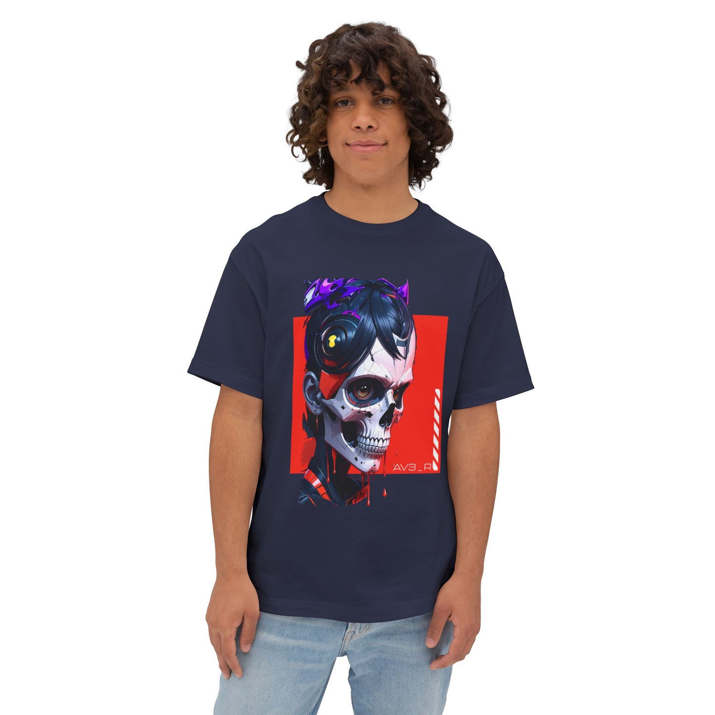 Edgy Oversized Tee with Skull Design, Streetwear Shirt for Art Lovers, Unisex Graphic Tee, Halloween Apparel, Trendy Casual Wear