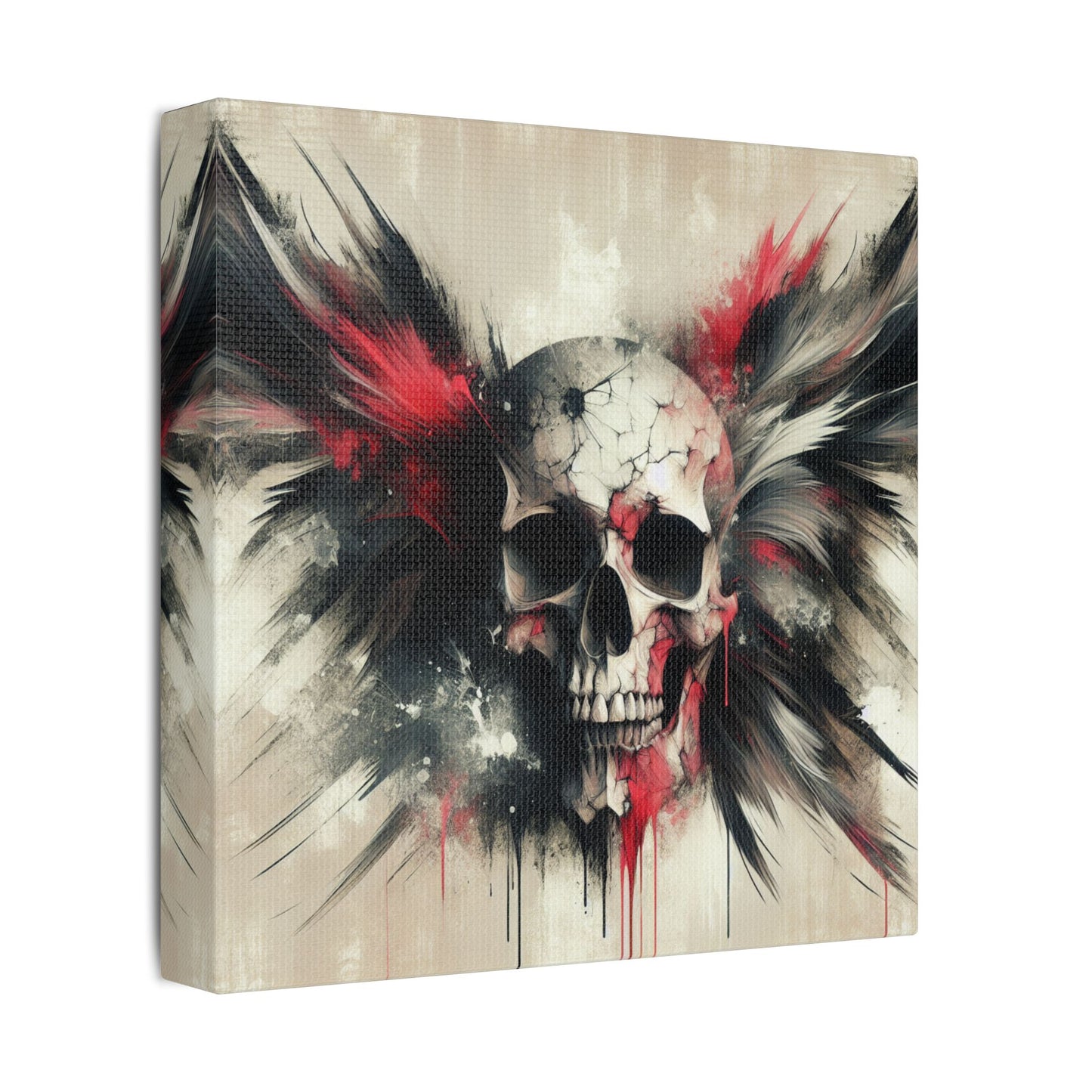 Gothic Skull Wall Art, Dark Art Canvas, Edgy Home Decor, Unique Gift for Halloween, Metalhead Wall Piece