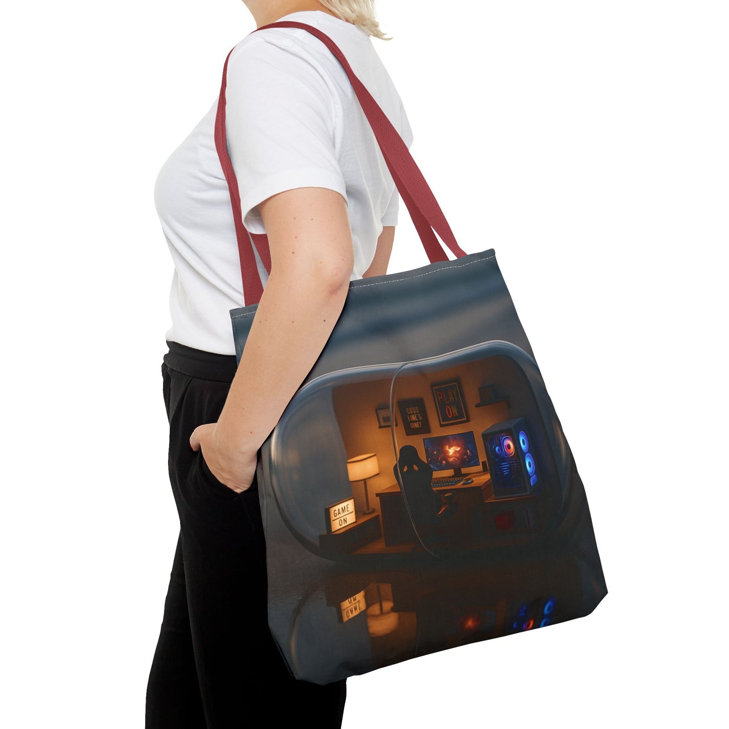 Cozy Gamer Tote Bag, Comfortable Carryall for Gamers, Geek Chic Bag, Fun Tote for Game Nights, Stylish Reusable Shopping Bag