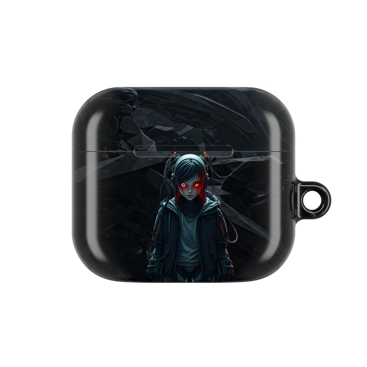Edgy AirPod Case for Teens, Stylish Headphone Cover, Trendy Tech Accessory, Perfect for Gift Giving, Black Minimalist Design