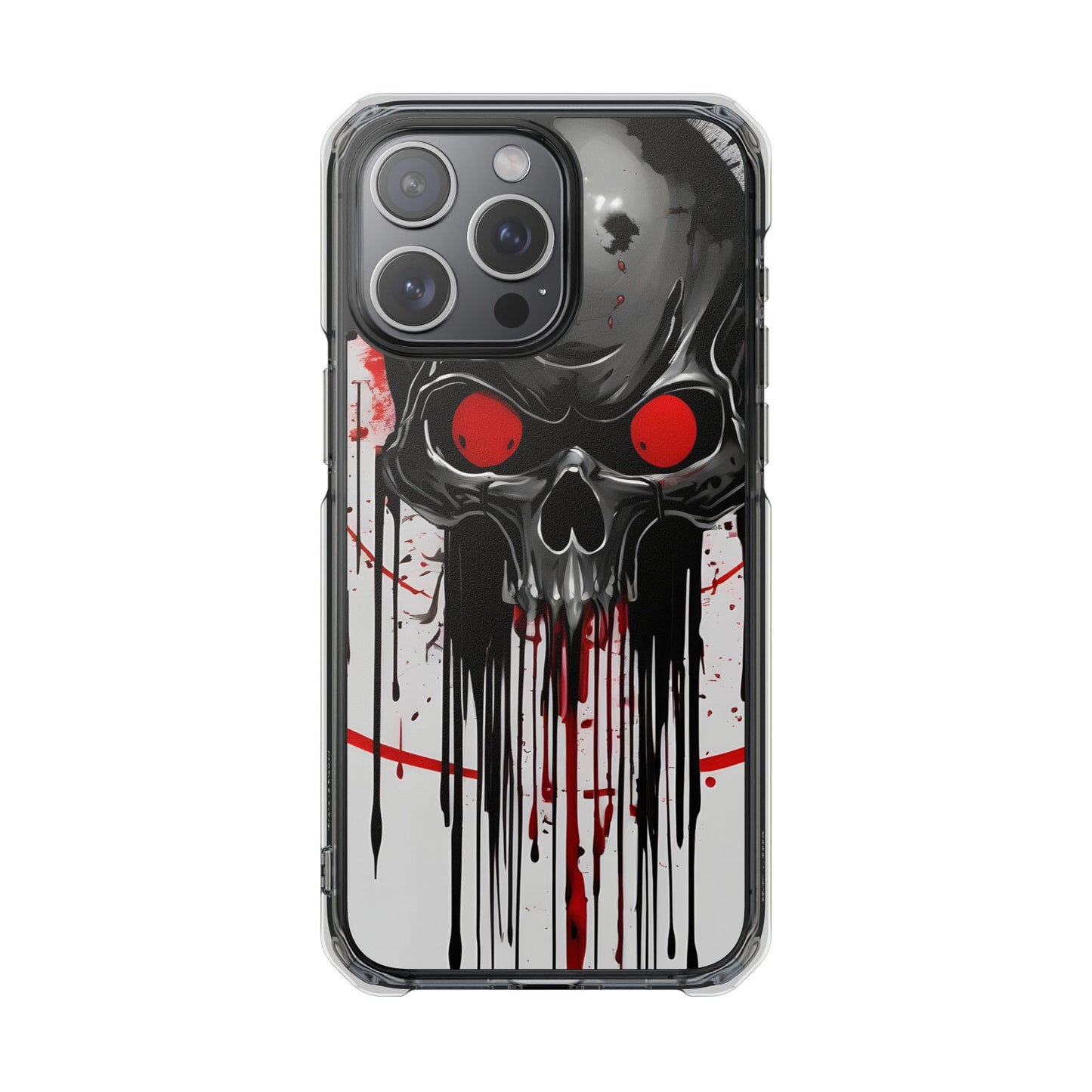 Edgy Skull Design Phone Case, Unique Protective Case, Magnetic Impact Case, Halloween Gift, Skull Lover Accessory