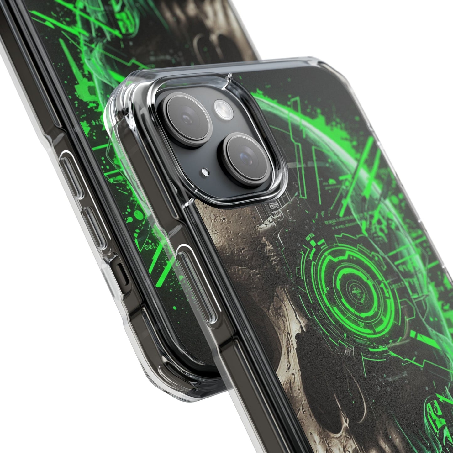 Skull Graphic Phone Case - Magnetic Clear Impact Cases, Skull Design, Unique Phone Protection, Edgy Gift for Tech Lovers