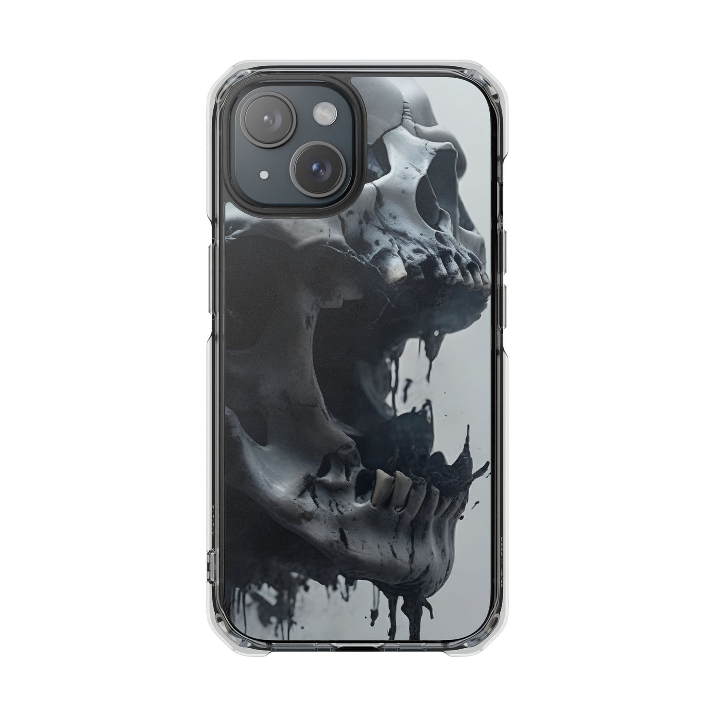 Unique Skull Design Magnetic Clear Impact Cases, Skull Phone Cases, Gothic Accessories, Halloween Gifts, Edgy Mobile Covers