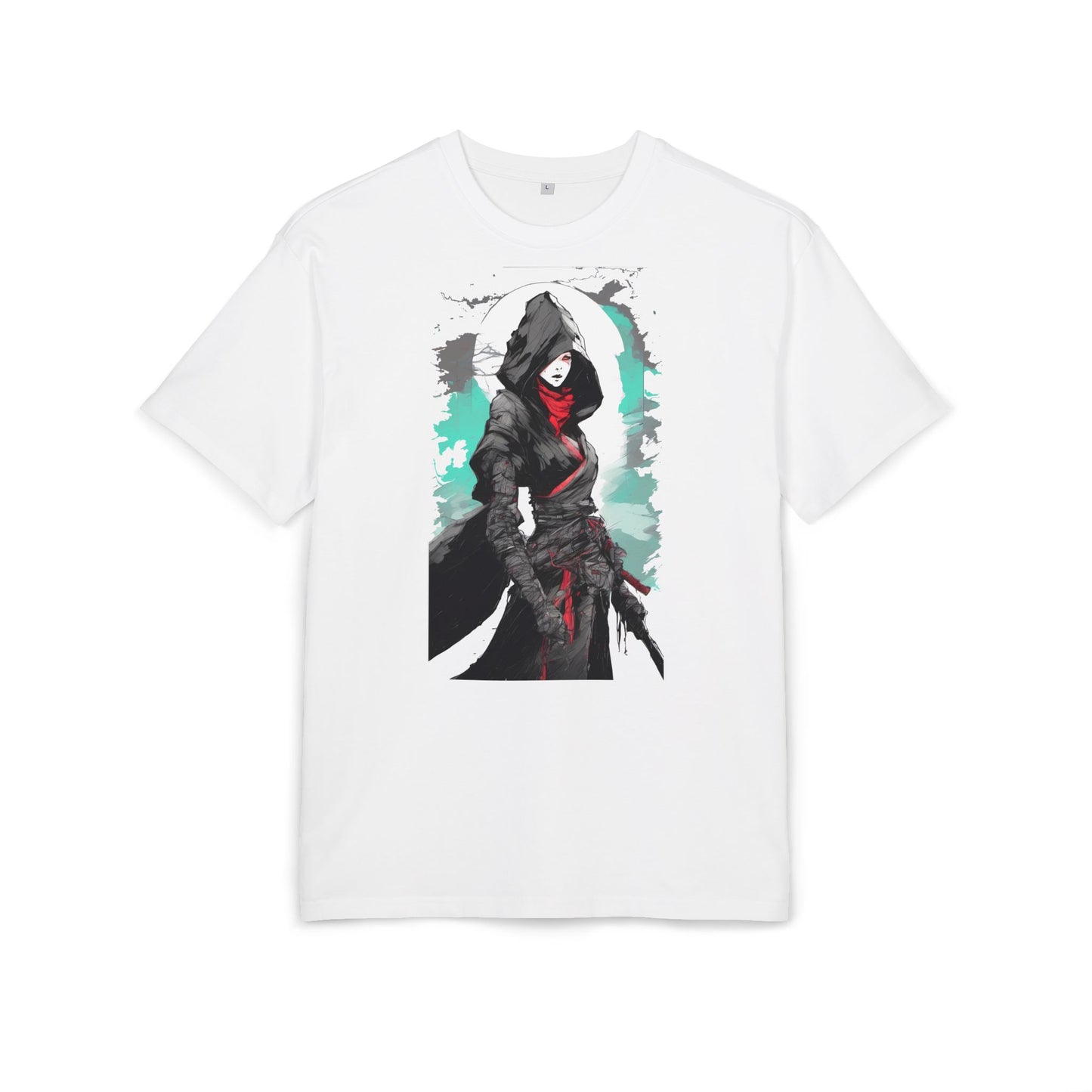 Hooded Warrior Oversize Tee | Unisex Graphic Shirt | Comfortable Casual Wear | Perfect for Comic Con, Gift for Gamers, Streetwear Fashion