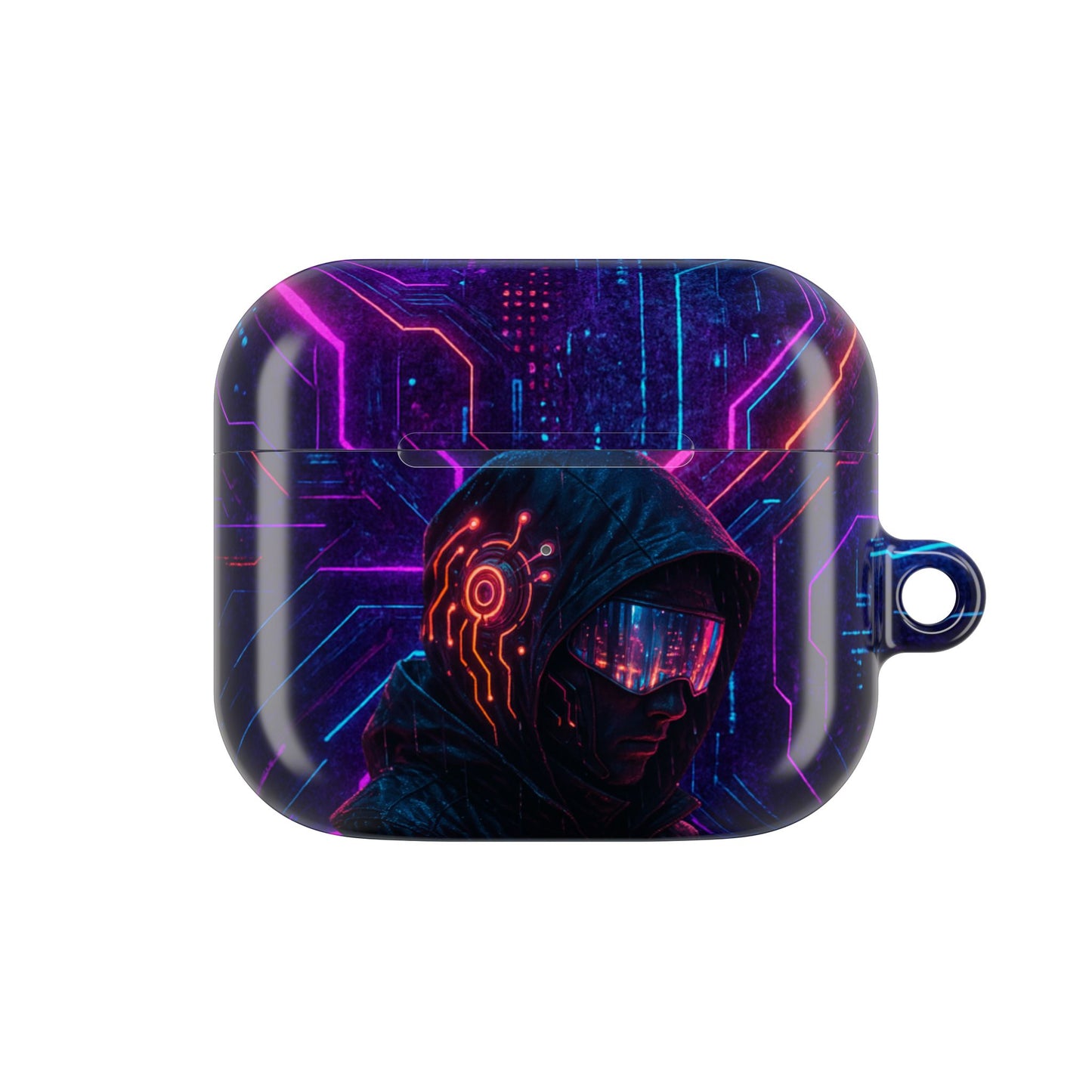 Futuristic AirPod Case, Cyberpunk Earbud Holder, Neon Accessory, Tech Gift for Gadget Lovers, Sleek & Stylish Protection