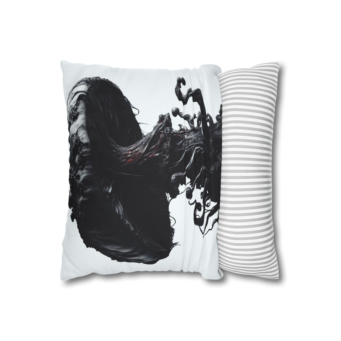 Gothic Mushroom Pillowcase | Dark Art Decor, Home Accent, Unique Gift, Black and White Throw Pillow, Living Room Decor